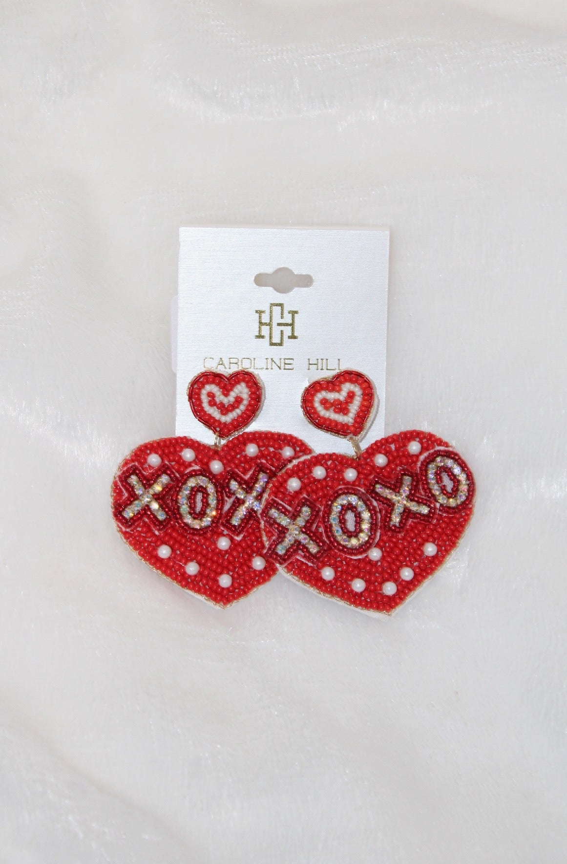 XOXO EMBELLISHED HEART EARRING