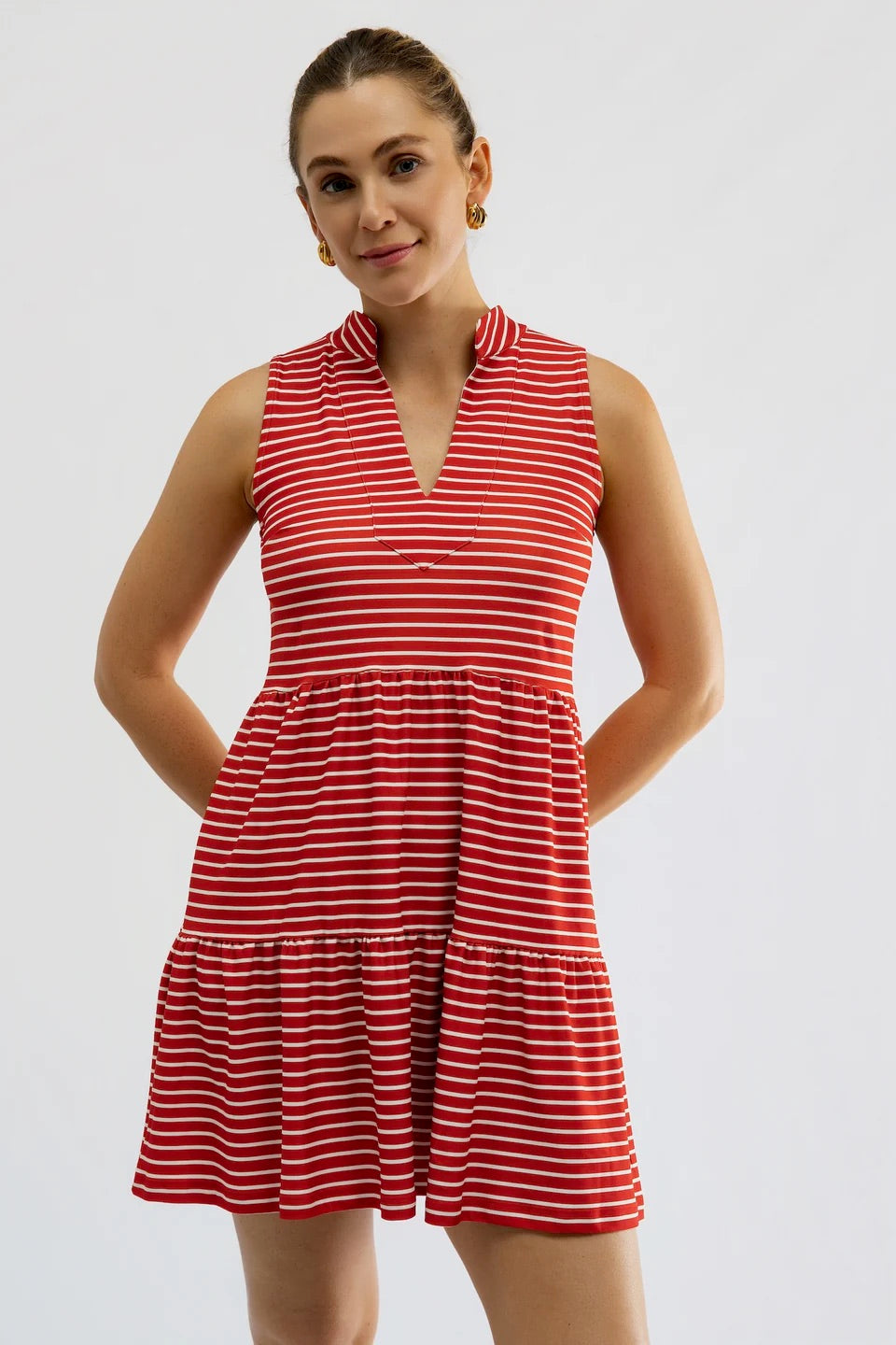 The Tatum Dress - Strawberry Stripe