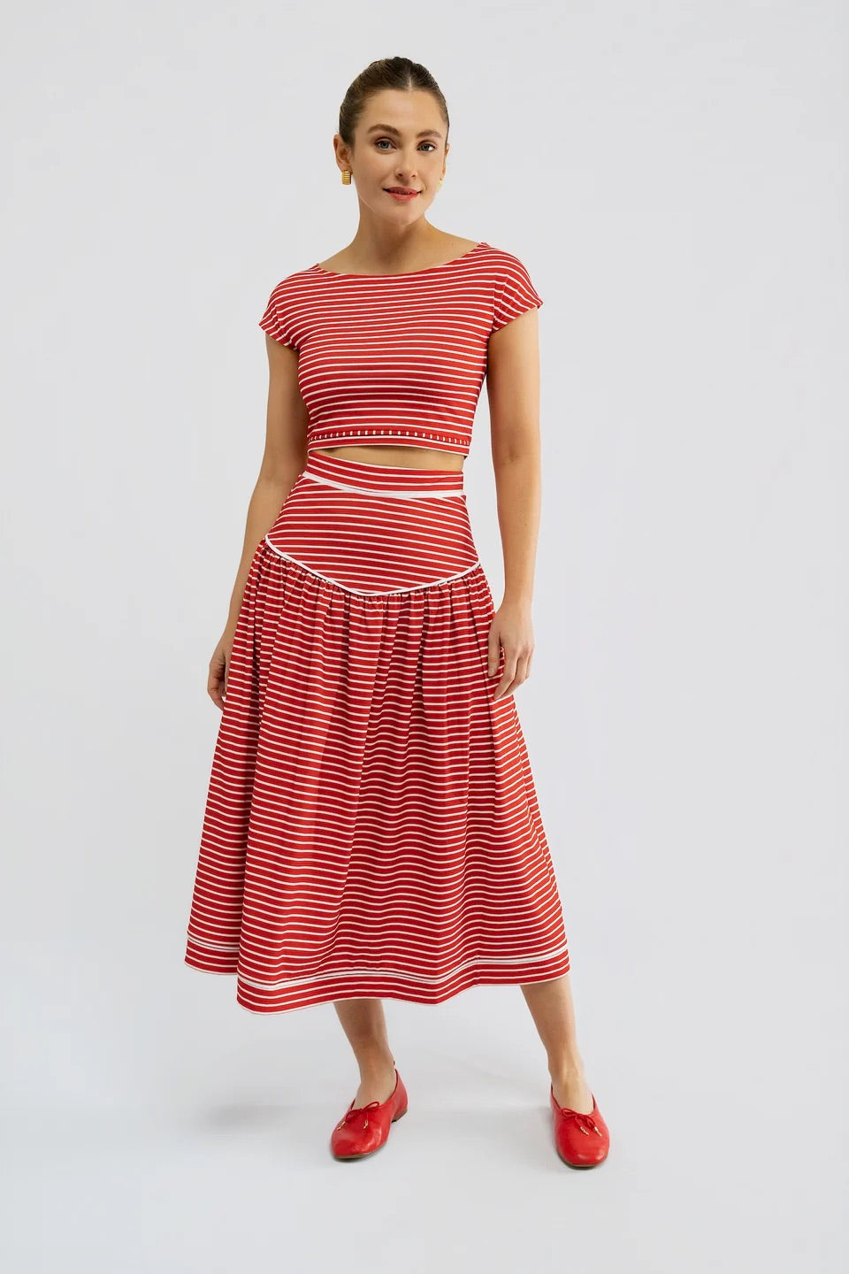The Mina Top - Strawberry Stripe