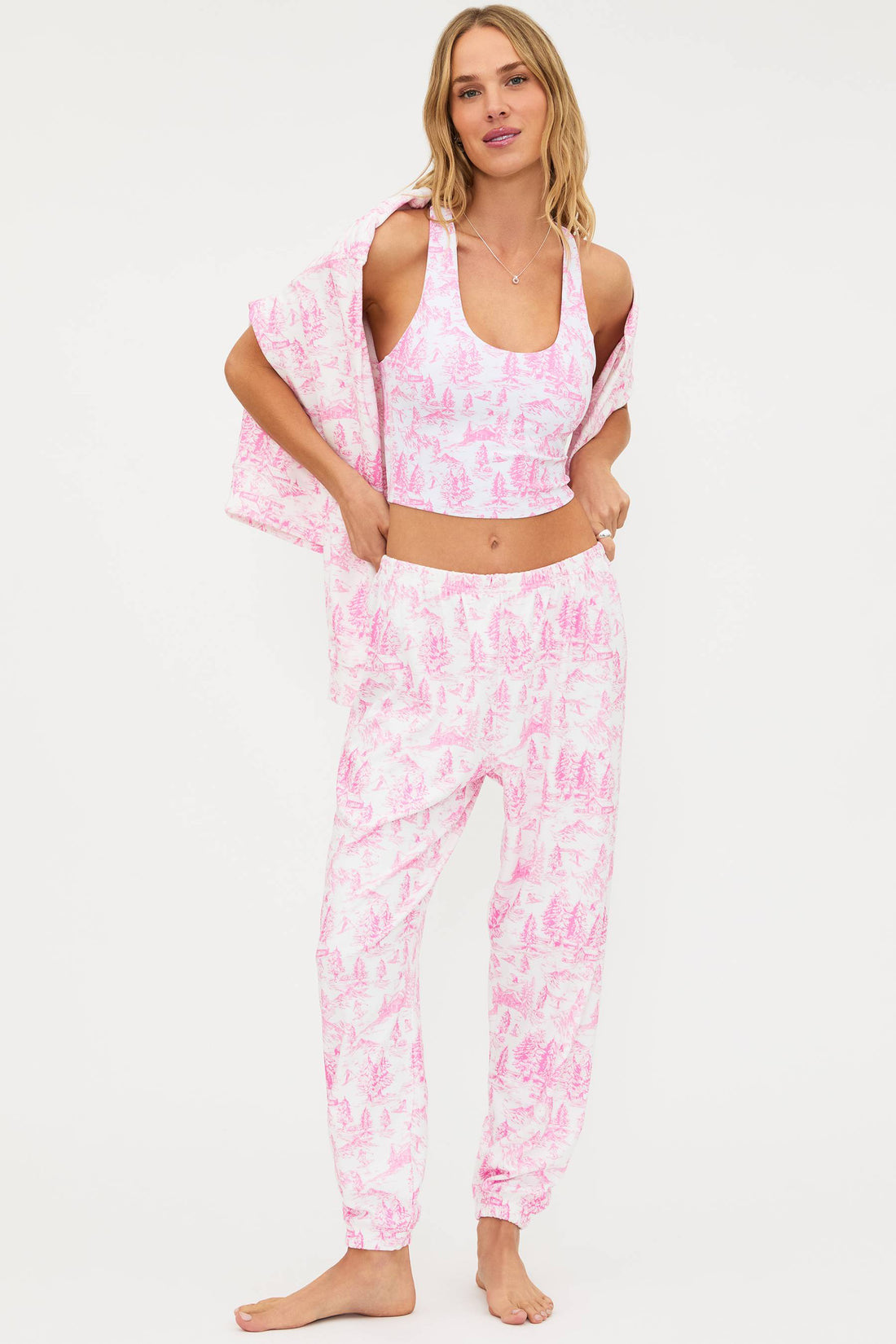 Georgie Pant - Powder Pink Toile