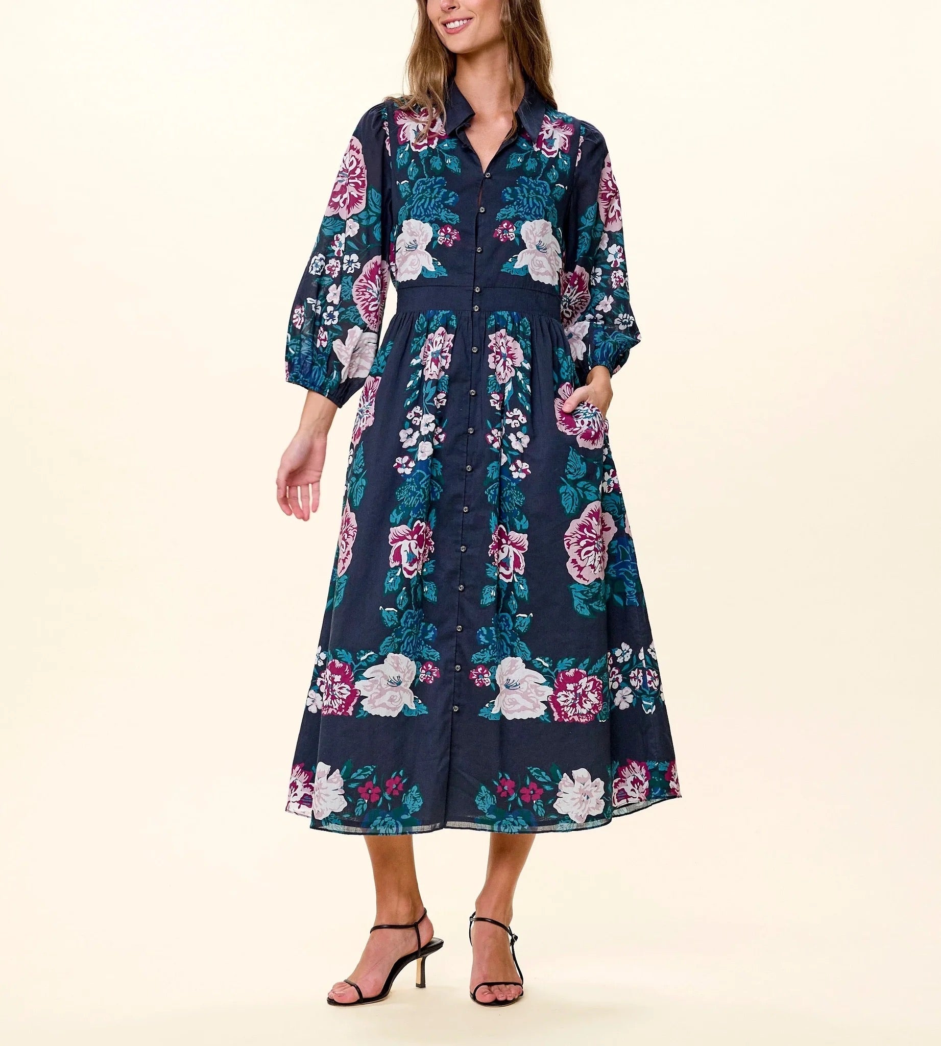 Donatella Midi Dress - Juliet Ebony