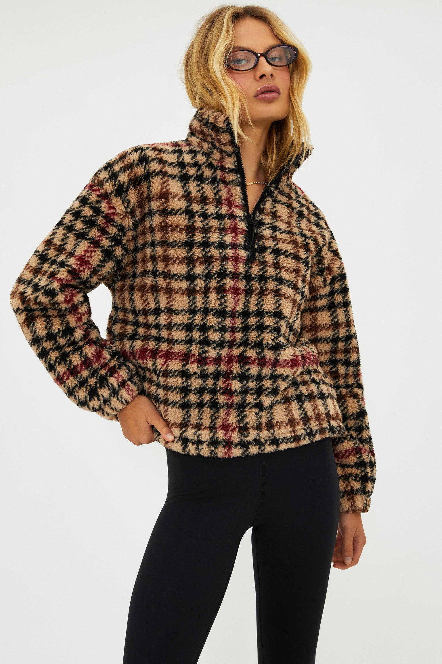 The Leona Sherpa - Midnight Houndstooth