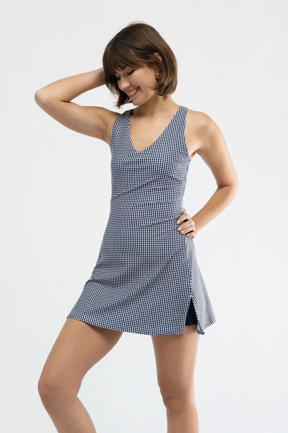 Campbell Dress - Navy Gingham