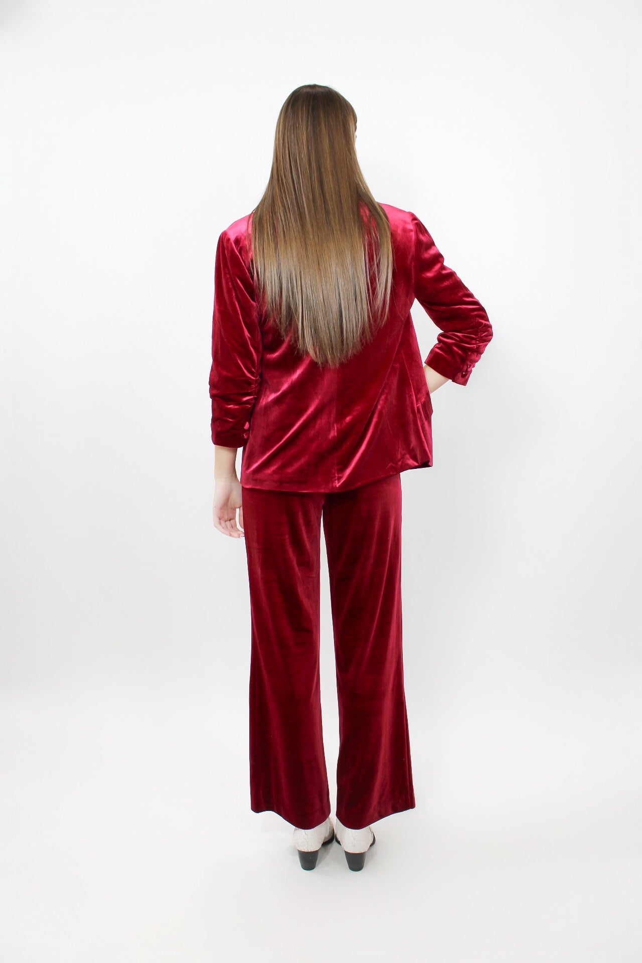 Red Wine Velvet Pants