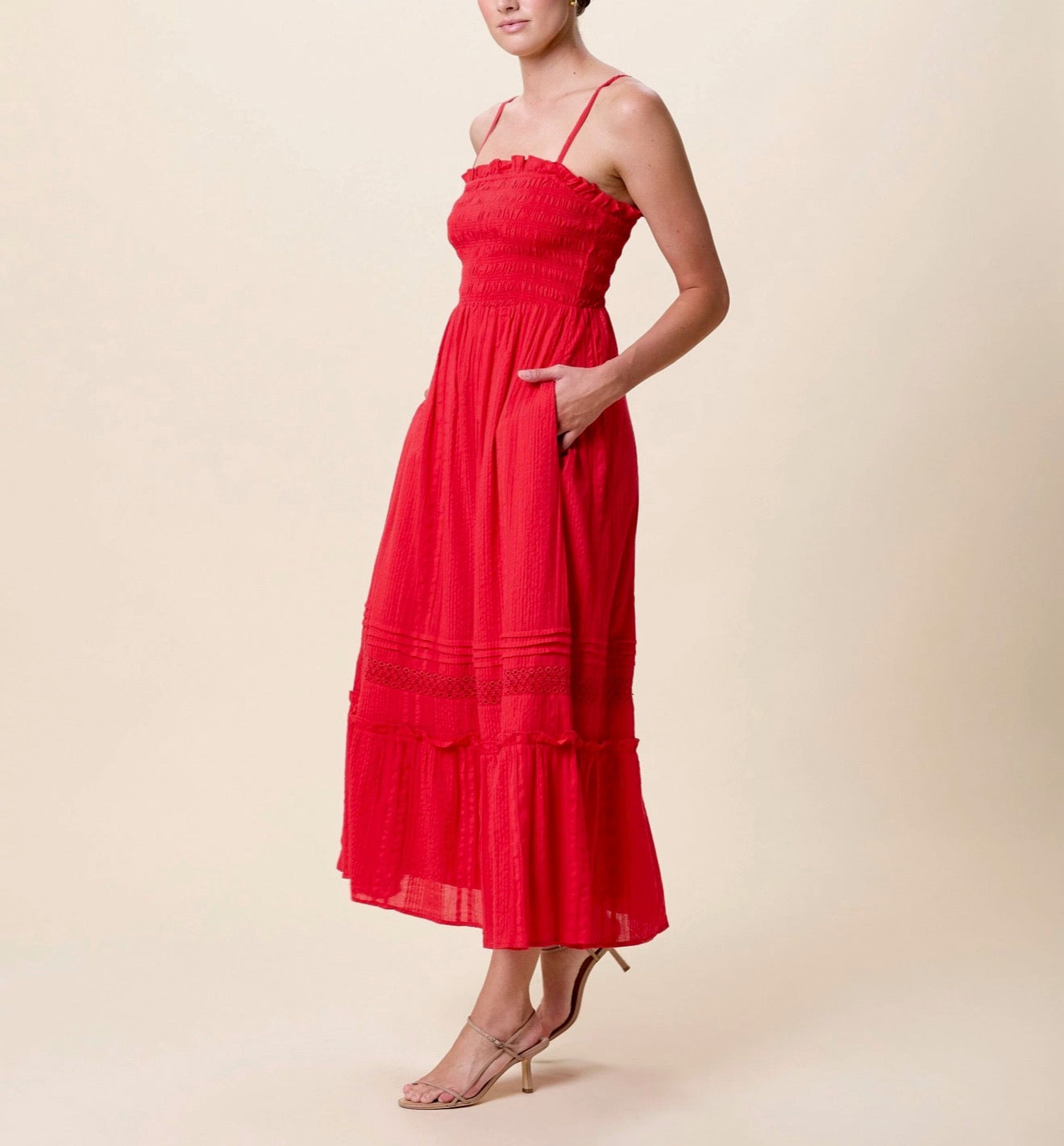 Magnolia Ankle Dress - Goji Berry