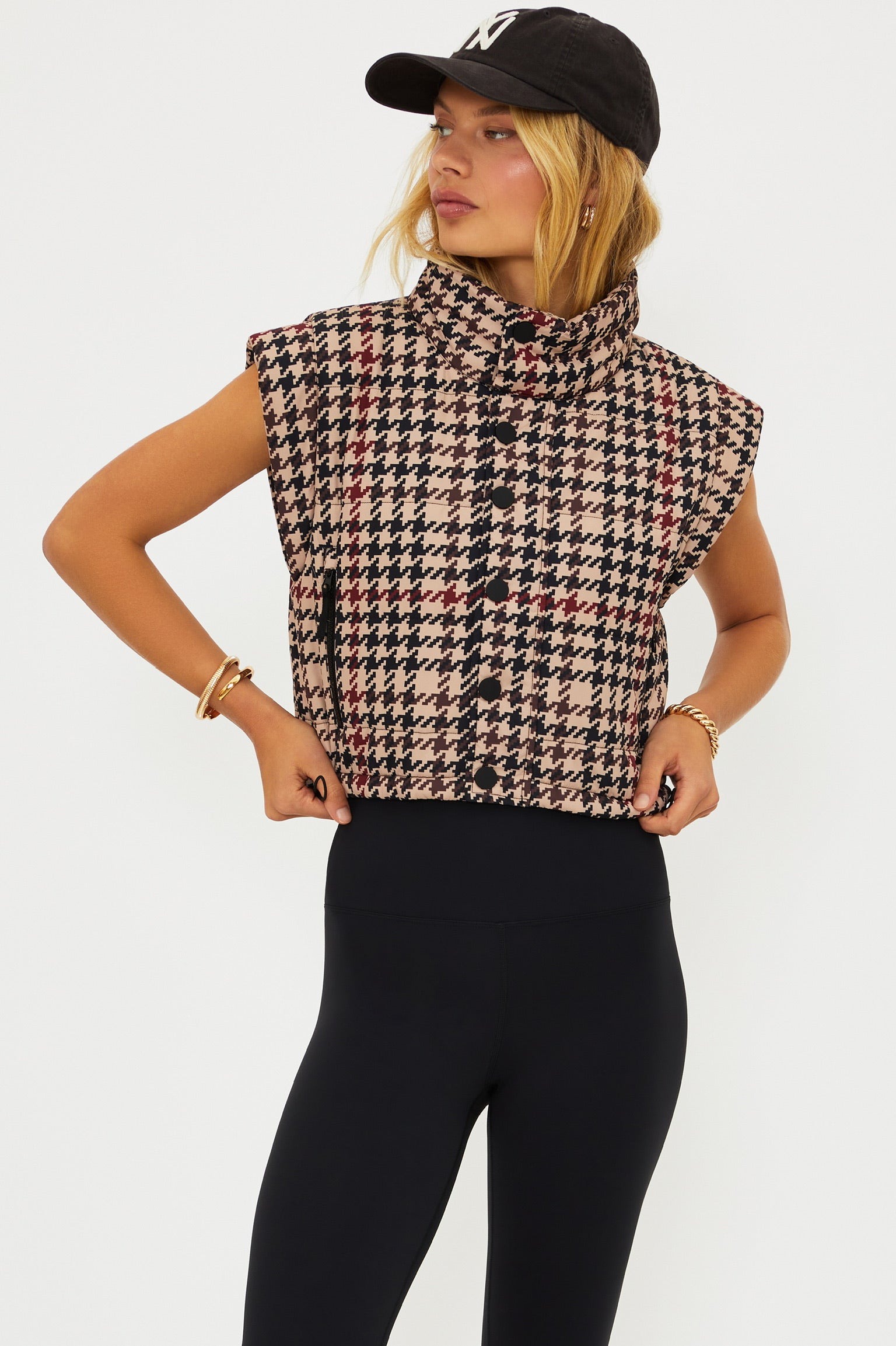 The Canyon Puffer Vest - Midnight Houndstooth