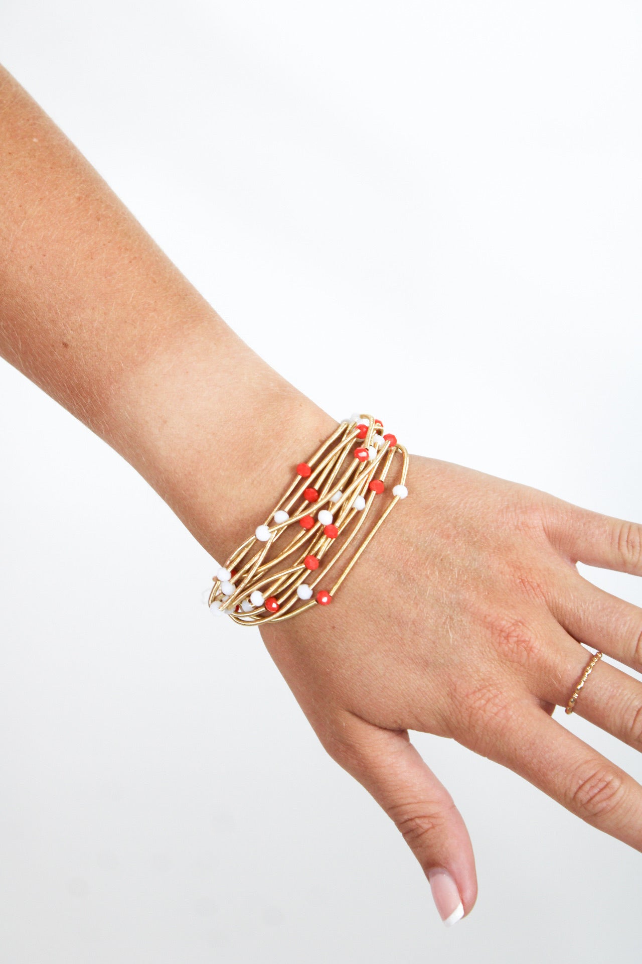 Orange and White Bracelet Stack