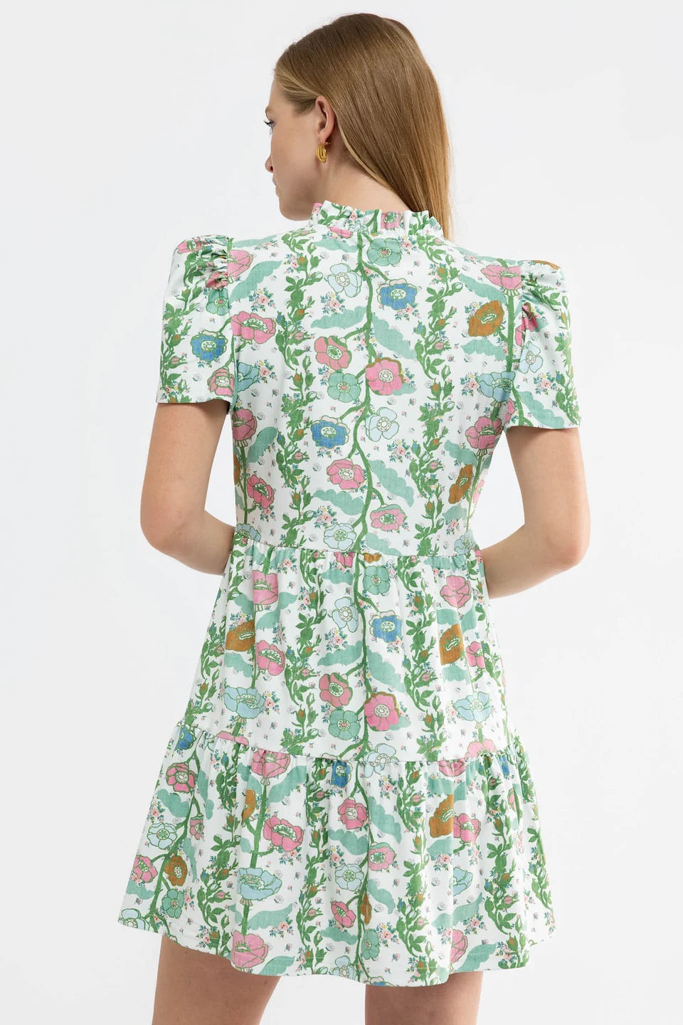 Navy dress featuring a handkerchief bloom pattern by Smith & Quinn, styled with a flowy silhouette and elegant design.