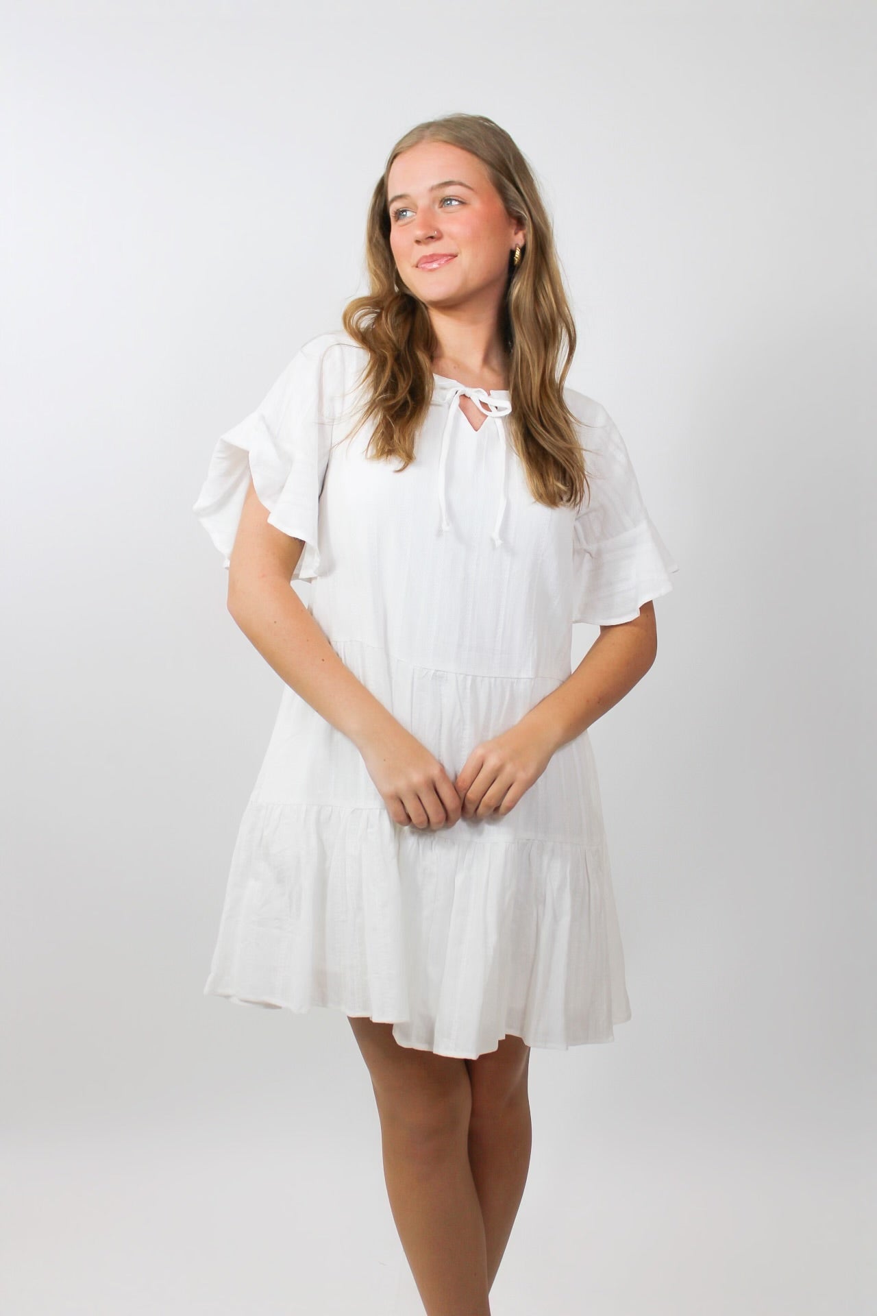 Pure Ivory Tiered Dress