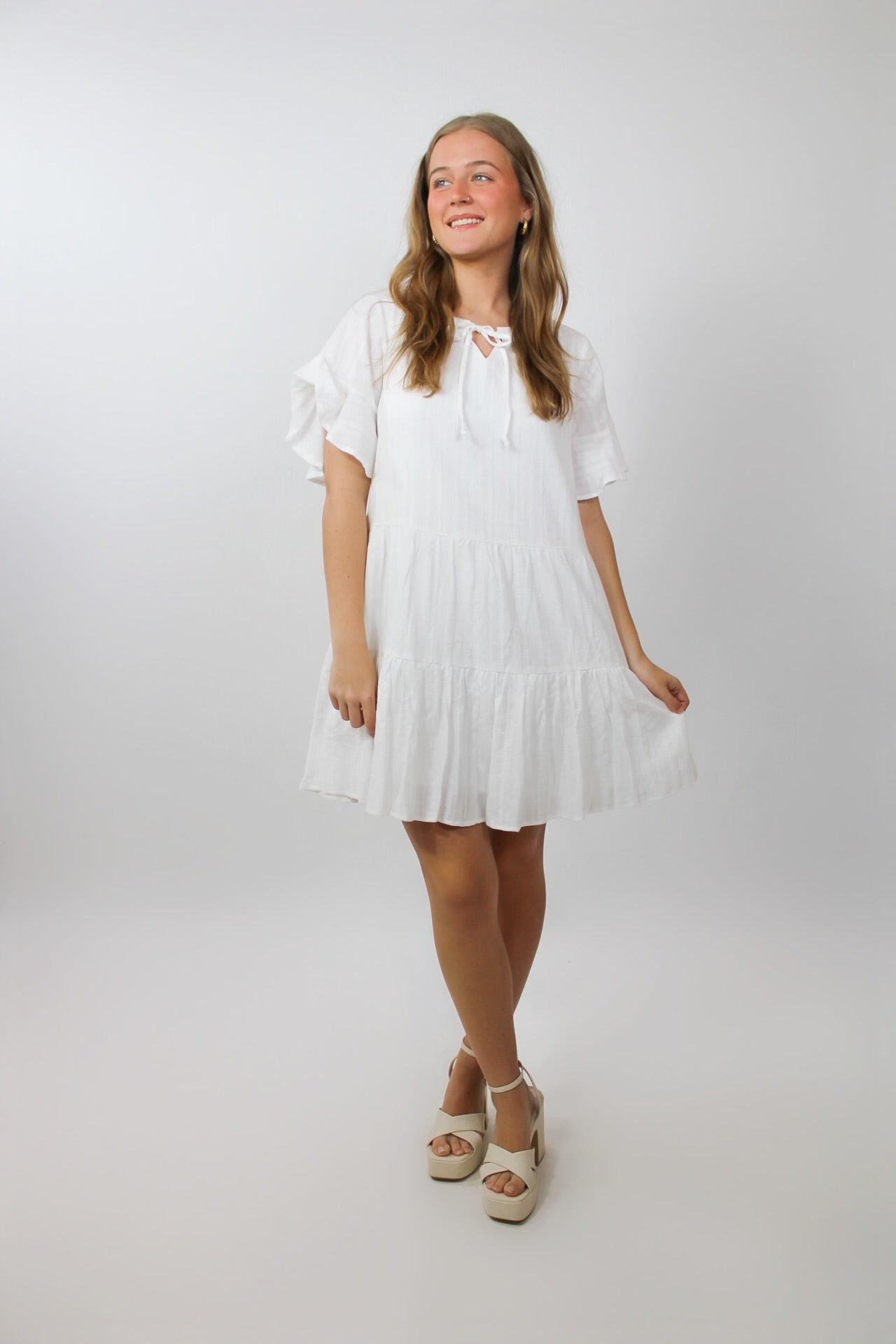 Pure Ivory Tiered Dress