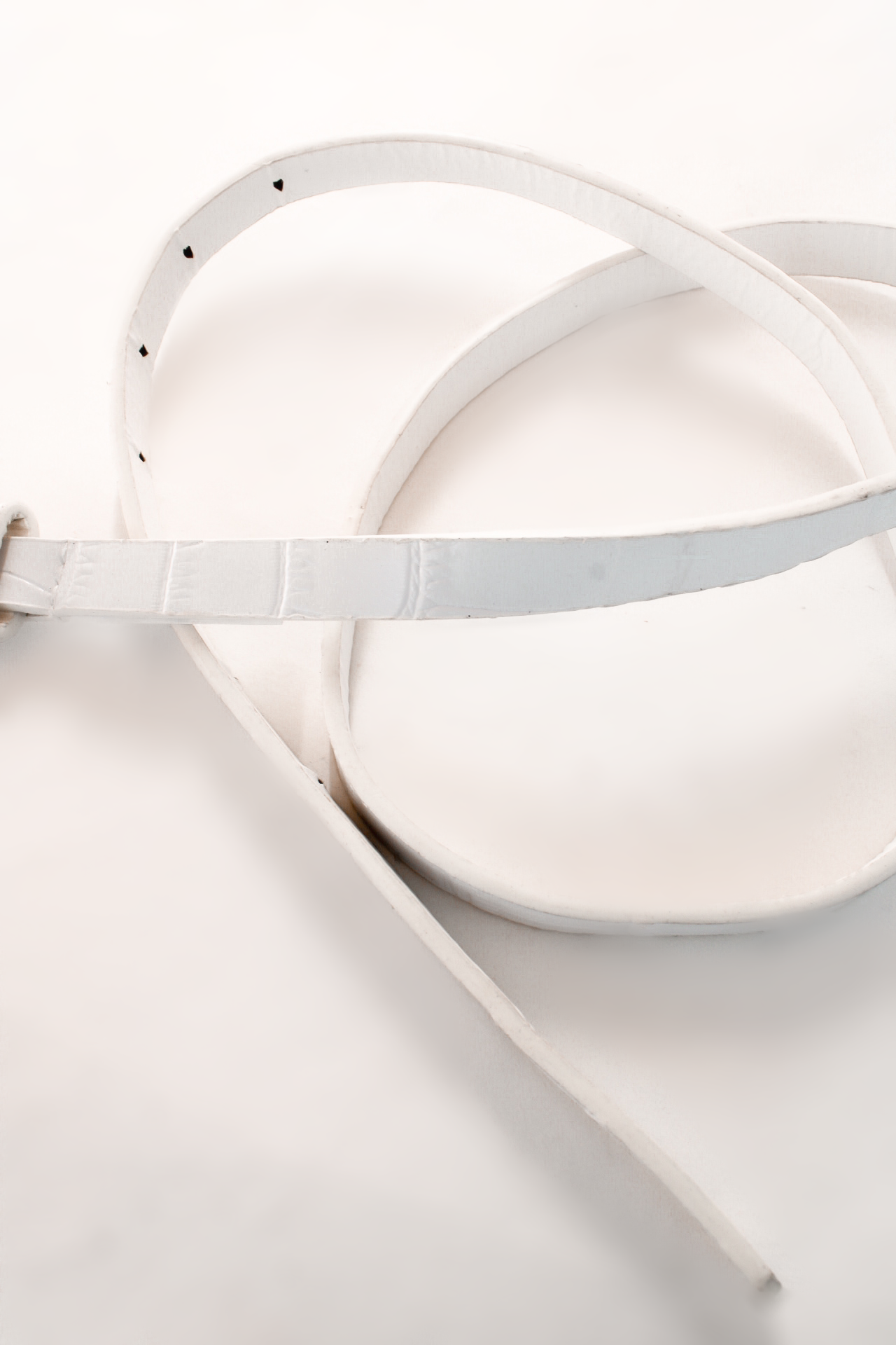 White Skinny Belt