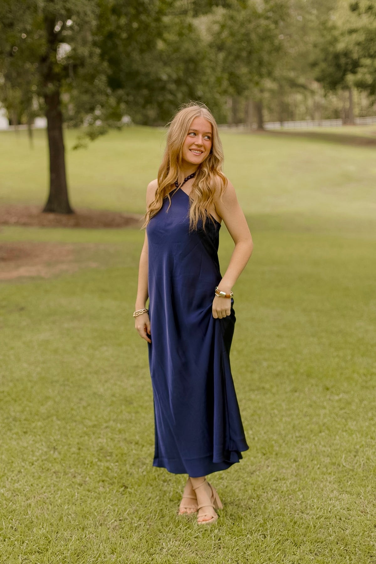 The Navy Allure Halter Dress