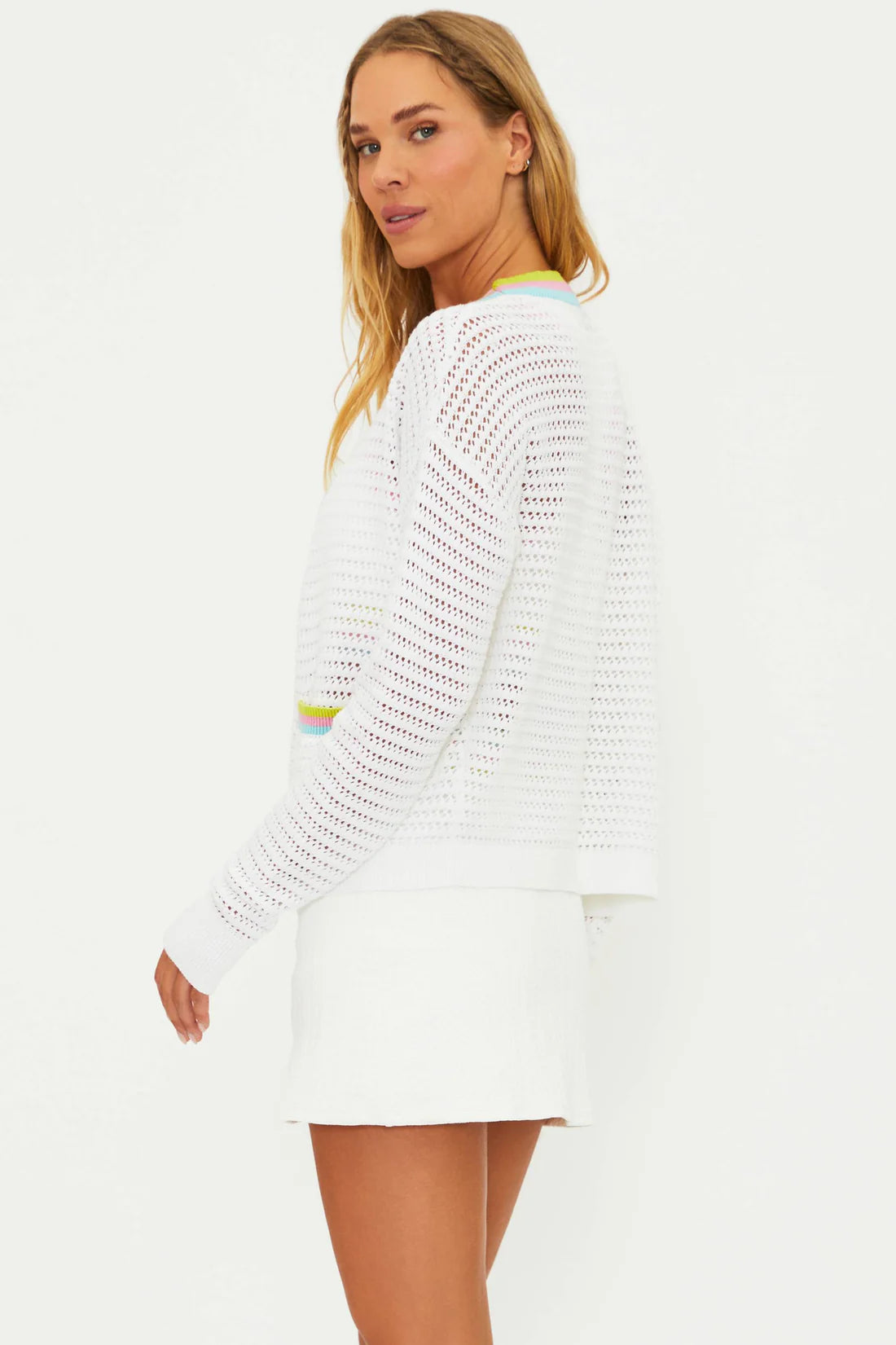 Gene Cardigan Rose Blush Color Block