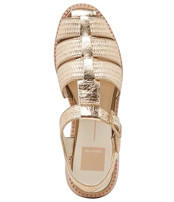Holis Sandal - Light Gold Raffia