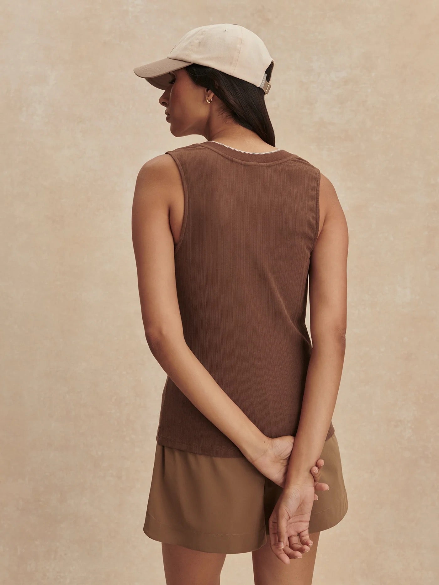 Corby V Neck Tank - Pinecone