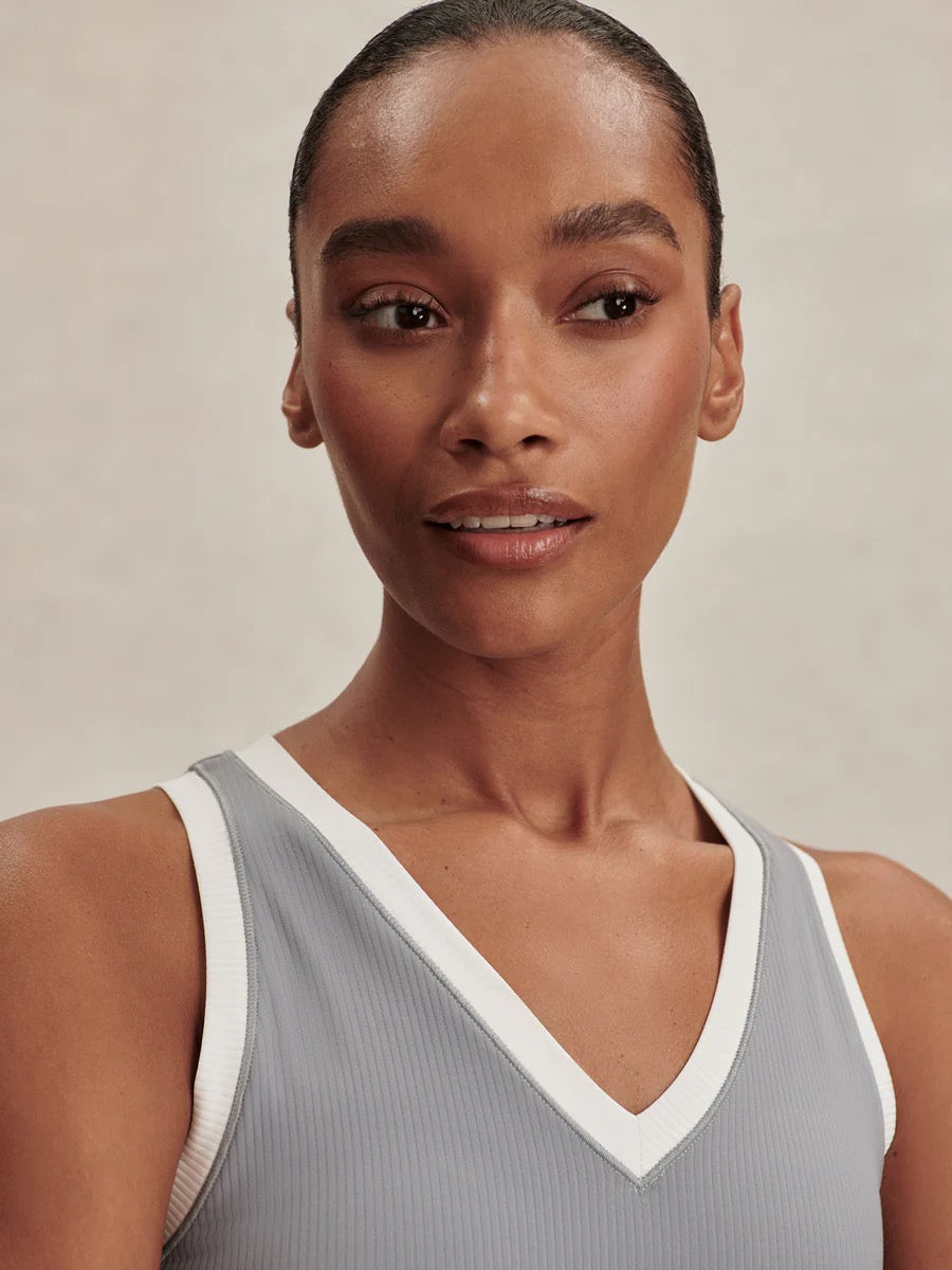 Chia V-Neck Tank - Wind Blue