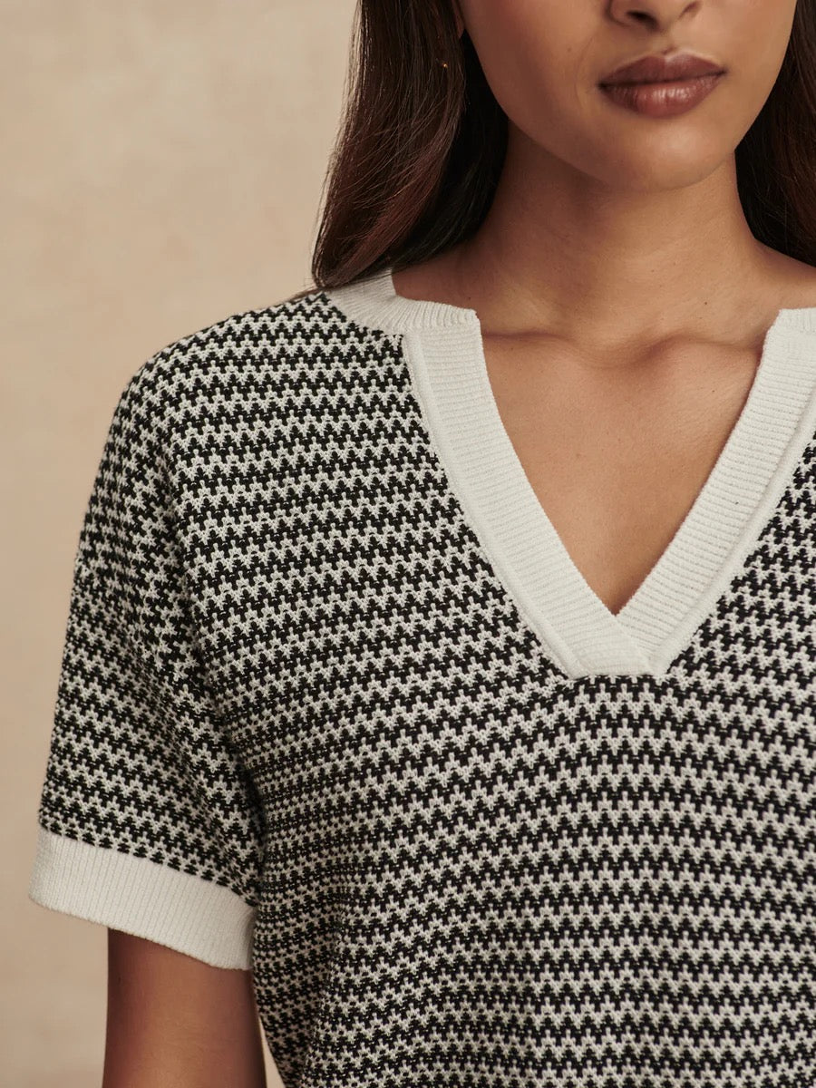 Dora Knit Top 2.0 - Snow White/Black
