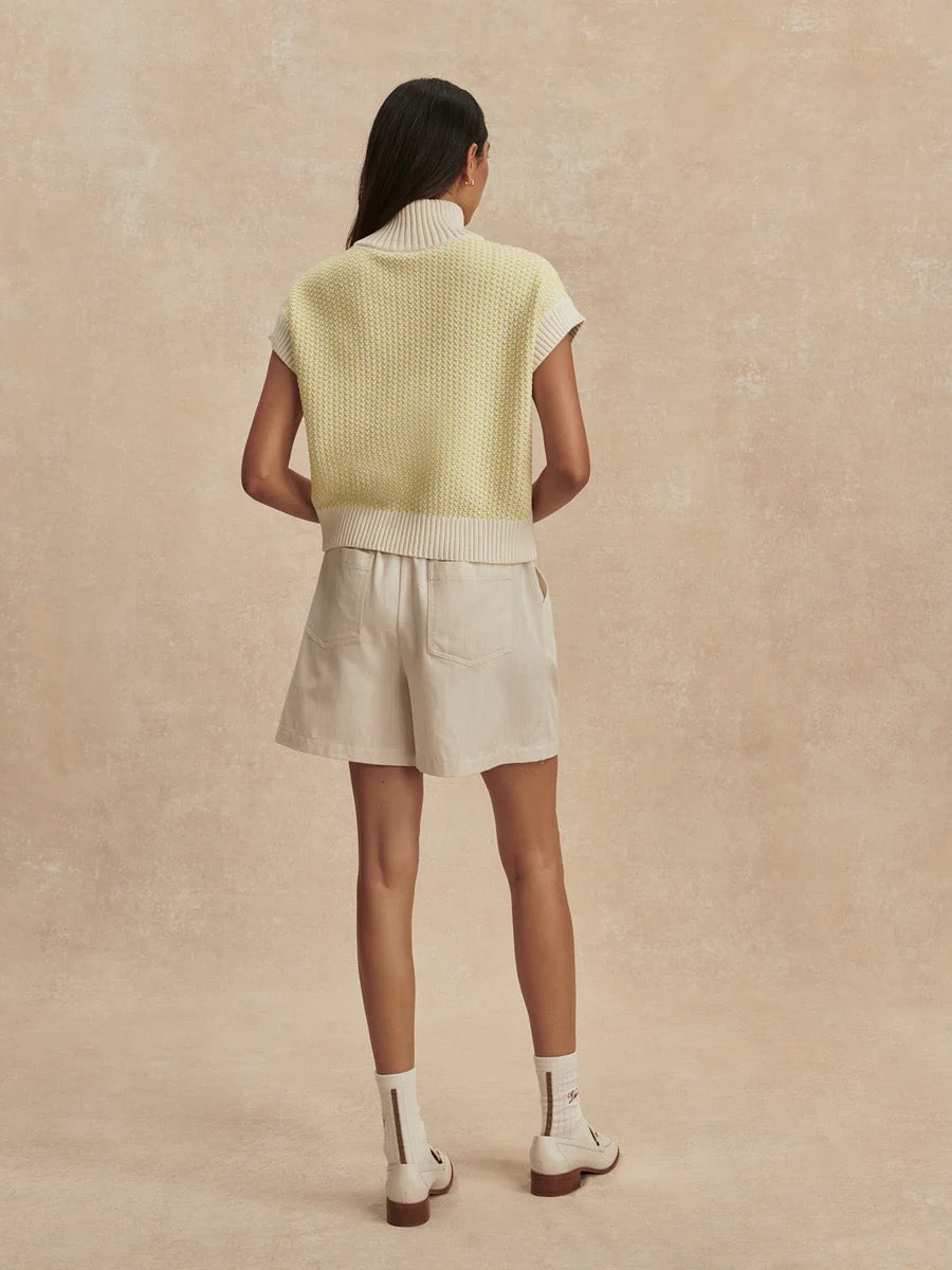 Fowley Knit Top - Snow White/Limeade