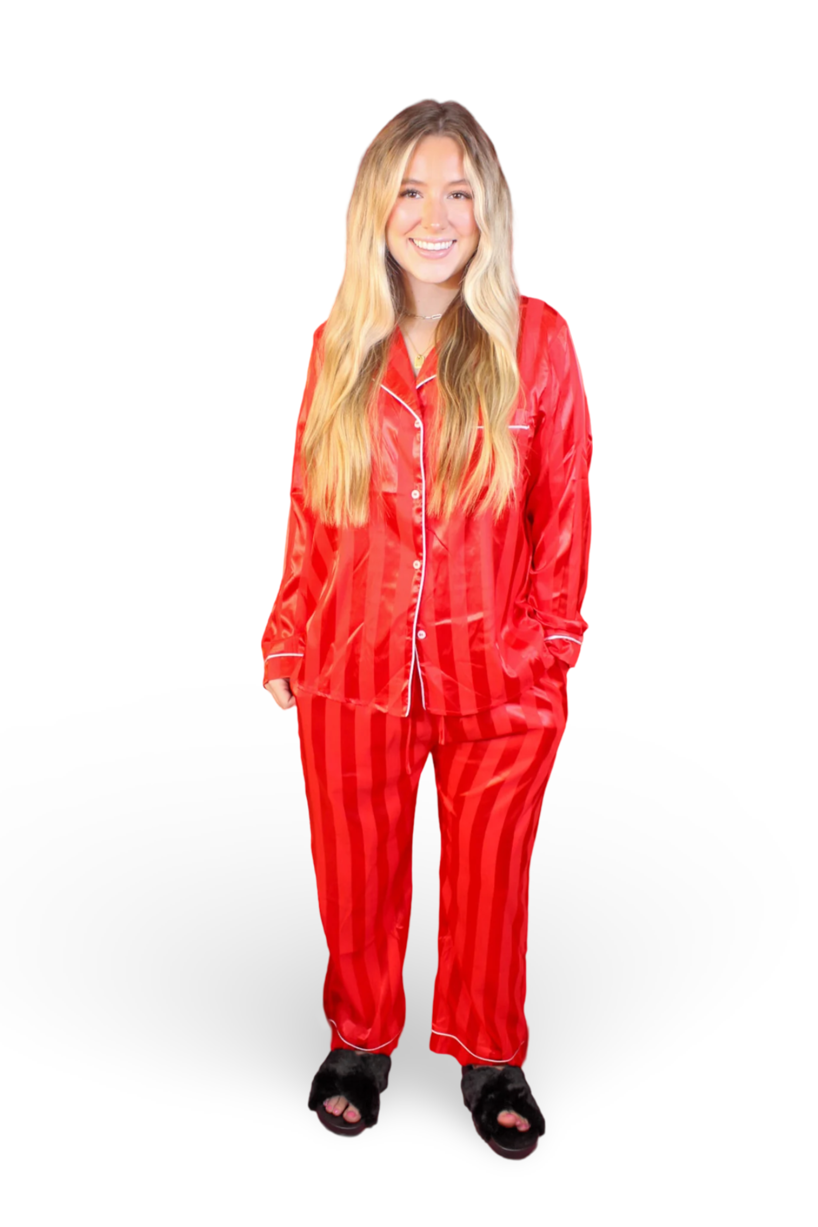 Red With White Piping Pajamas