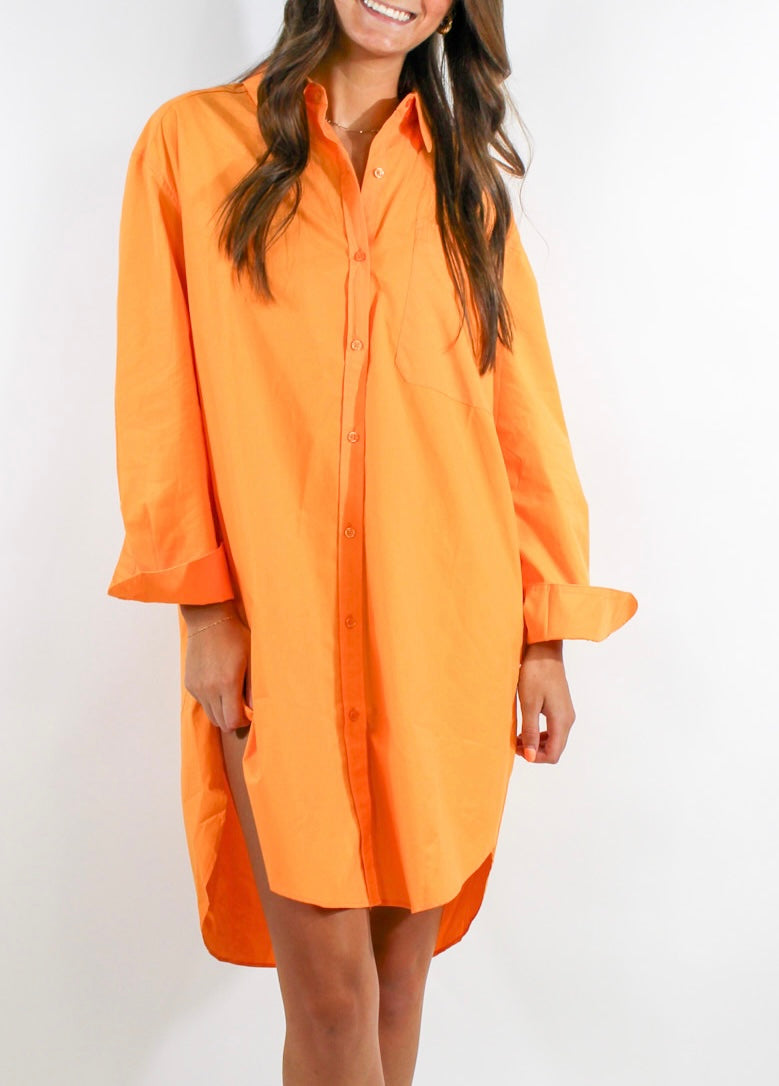 Orange You Glad Button Dress