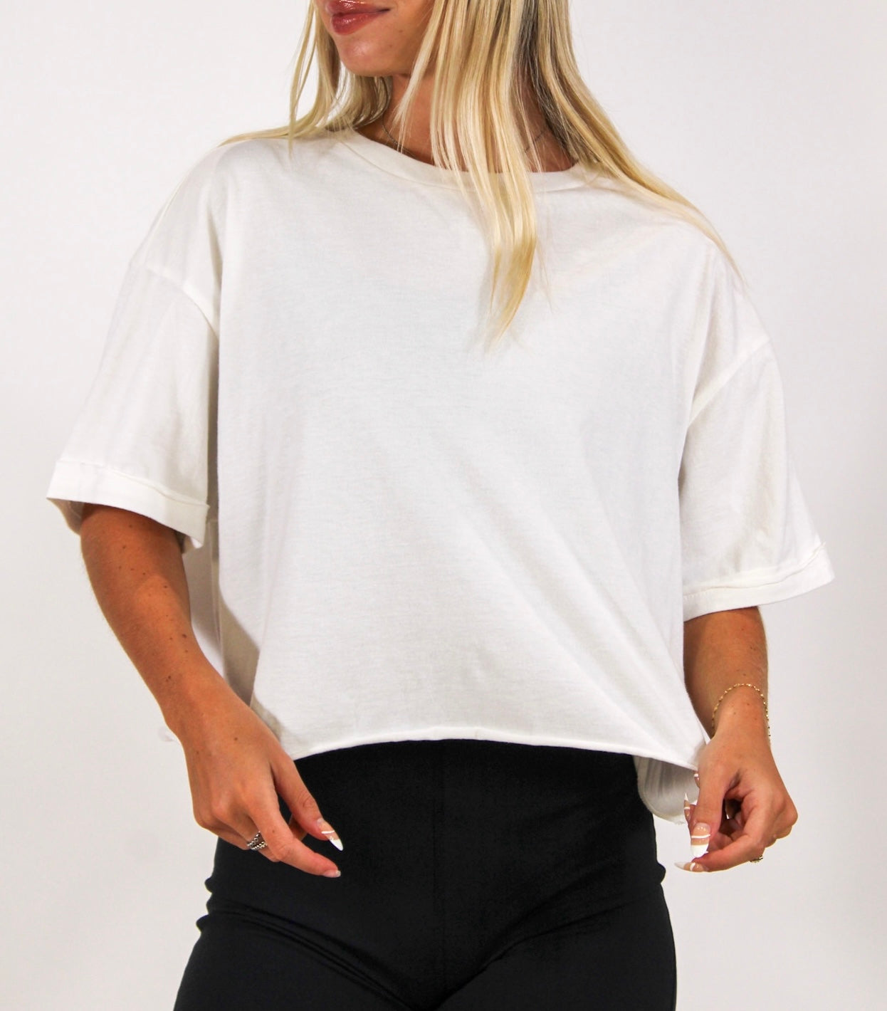 Off Duty Crop White