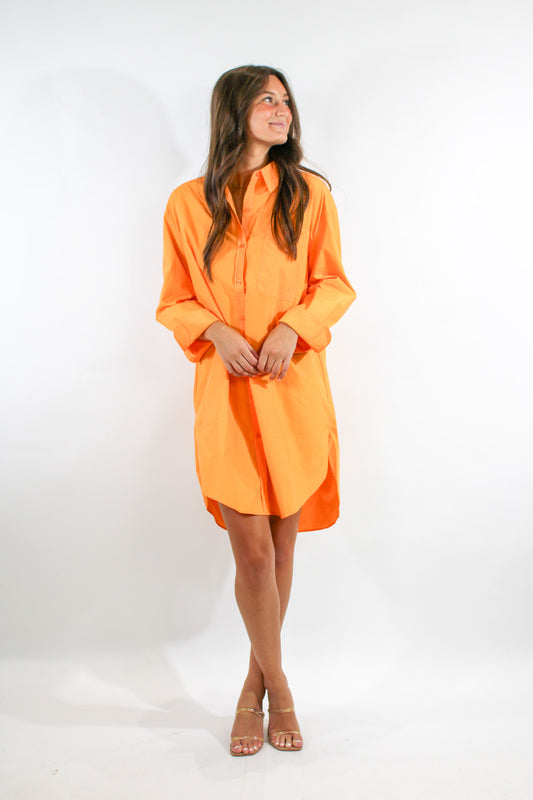 Orange You Glad Button Dress
