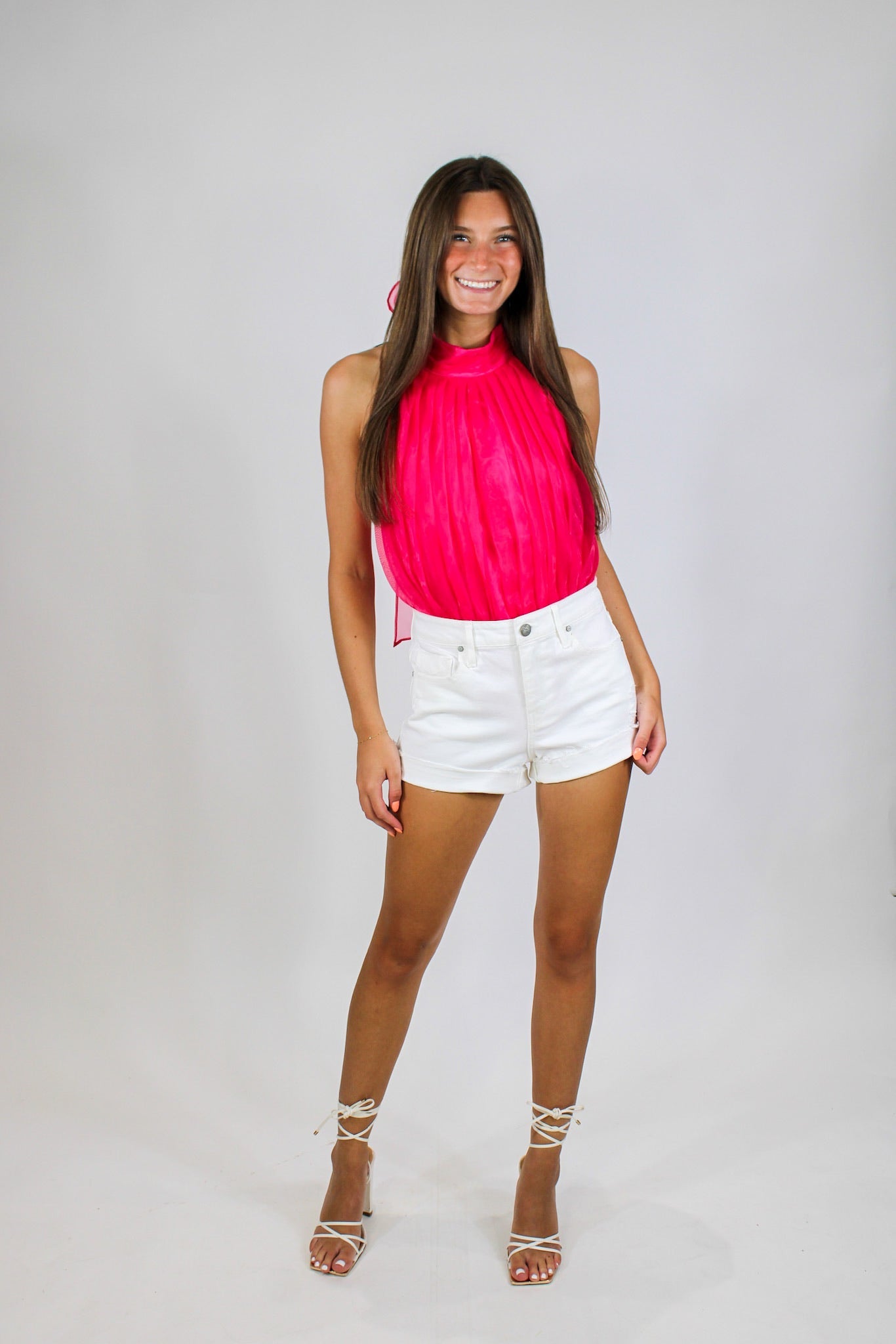 Flamingo Tie Halter Bodysuit