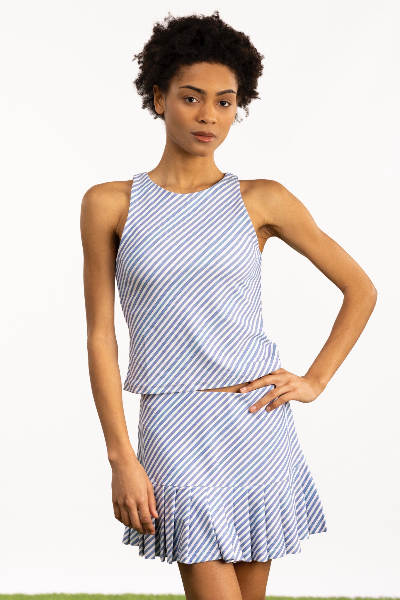 Ruth Chambray Stripe Skort