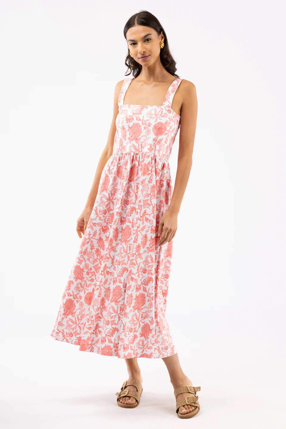 HEATHER DRESS - CORAL FLORAL