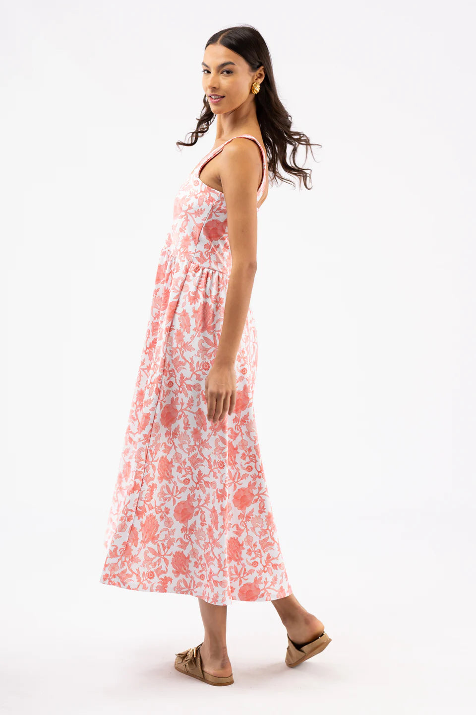 Heather Dress - Coral Floral