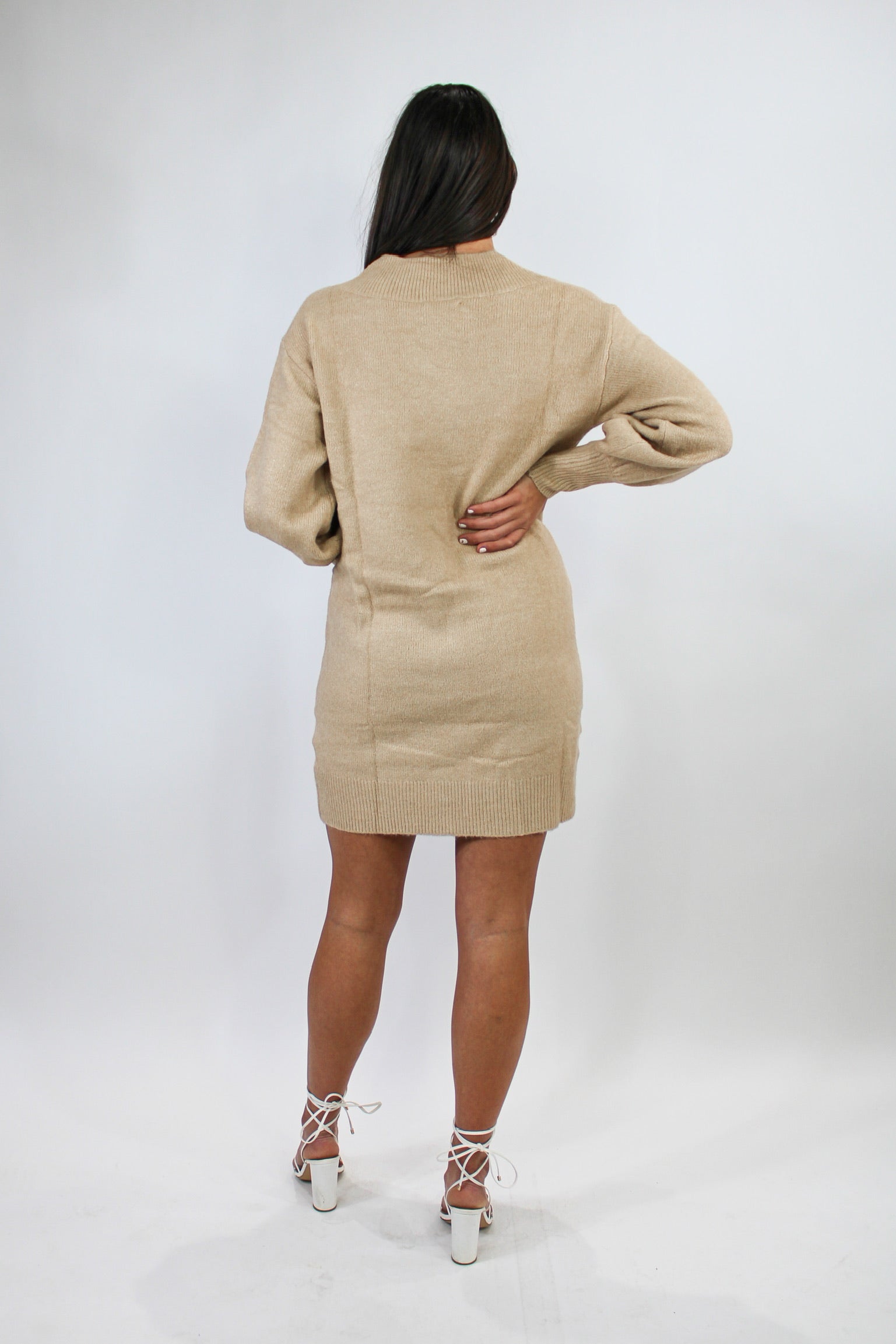 Totally Tan Cozy Sweater Dress