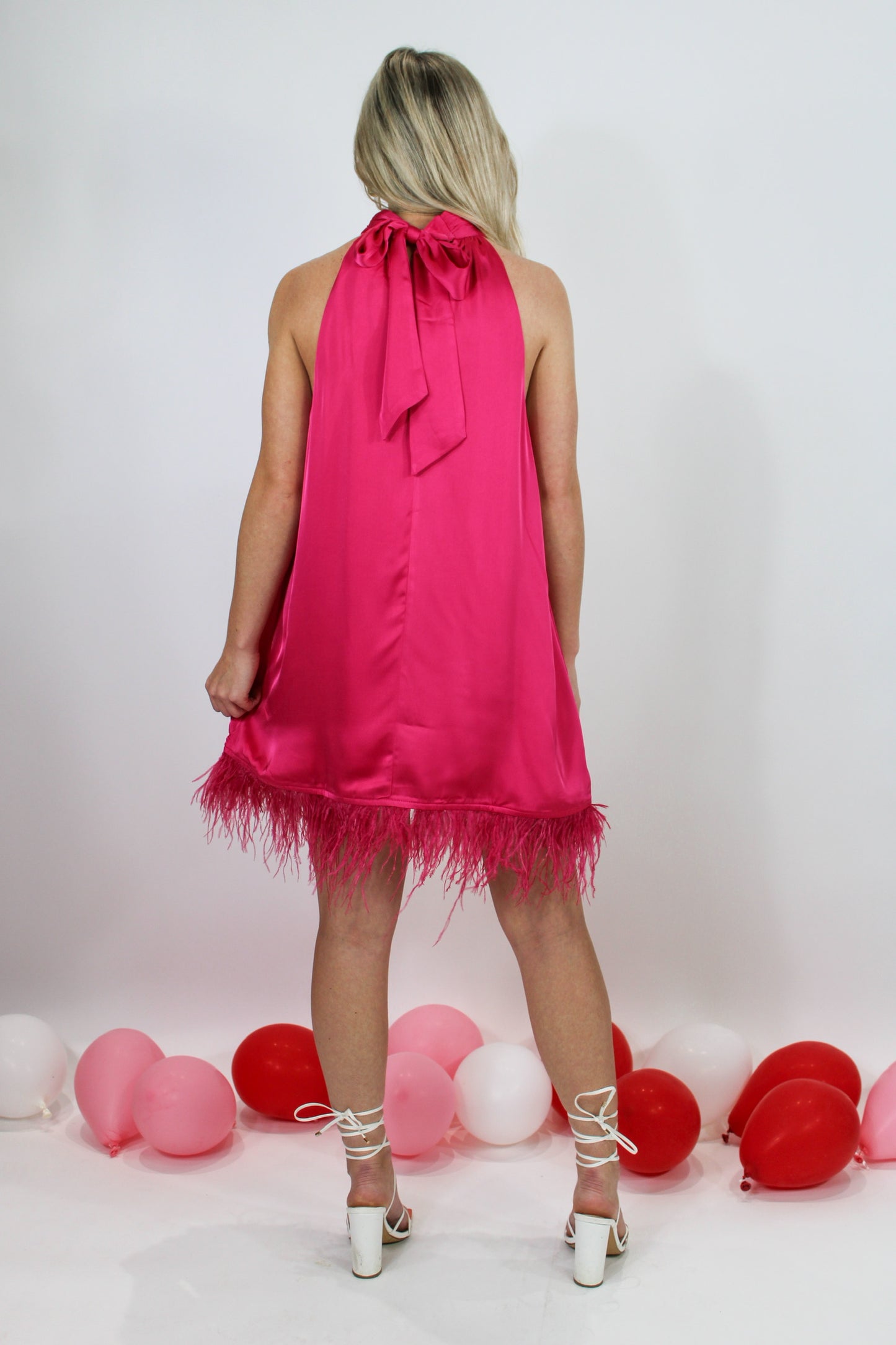 Flirty Feather Pink Dress