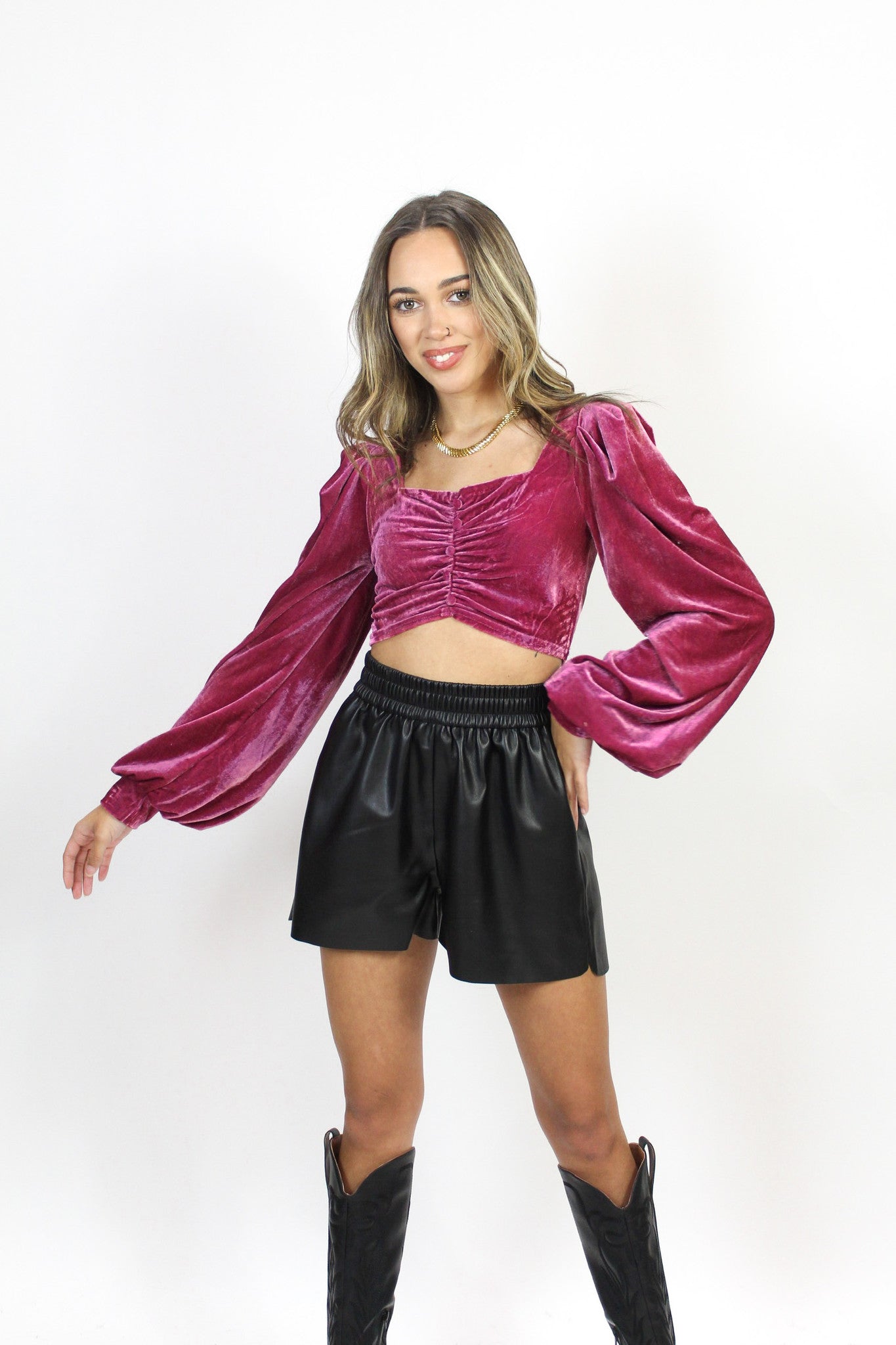 Licorice Leather Shorts