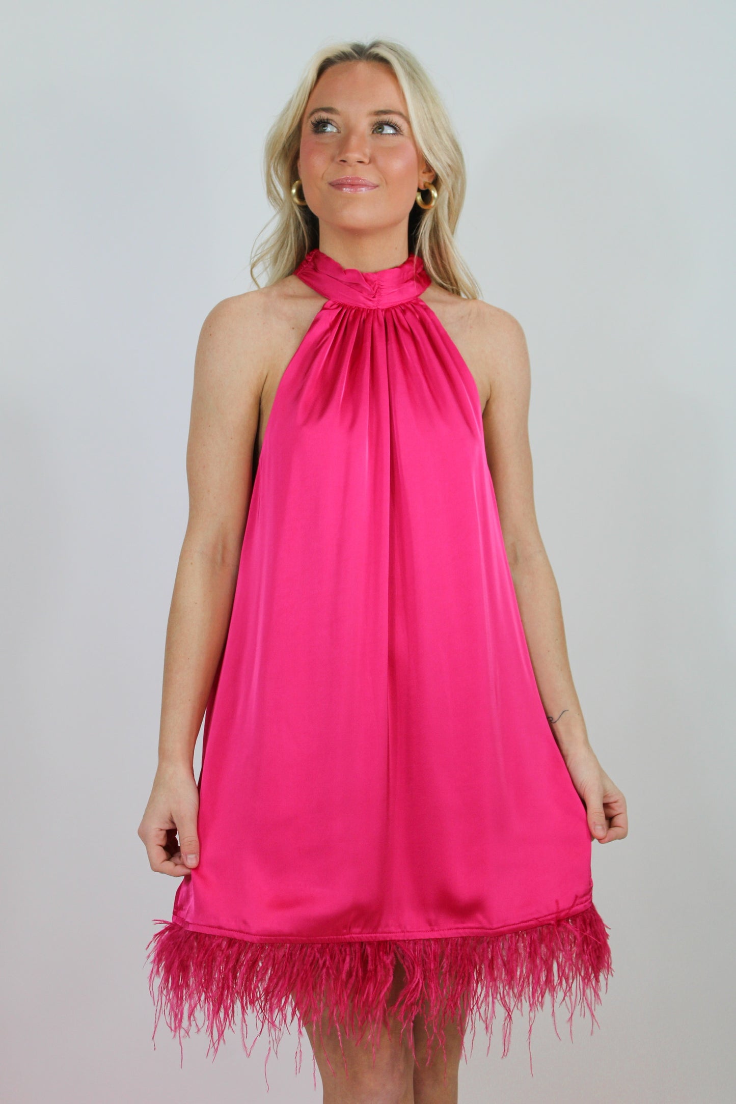 Flirty Feather Pink Dress