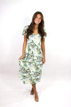 Load image into Gallery viewer, Francine Toile Puff Sleeve Midi Dress
