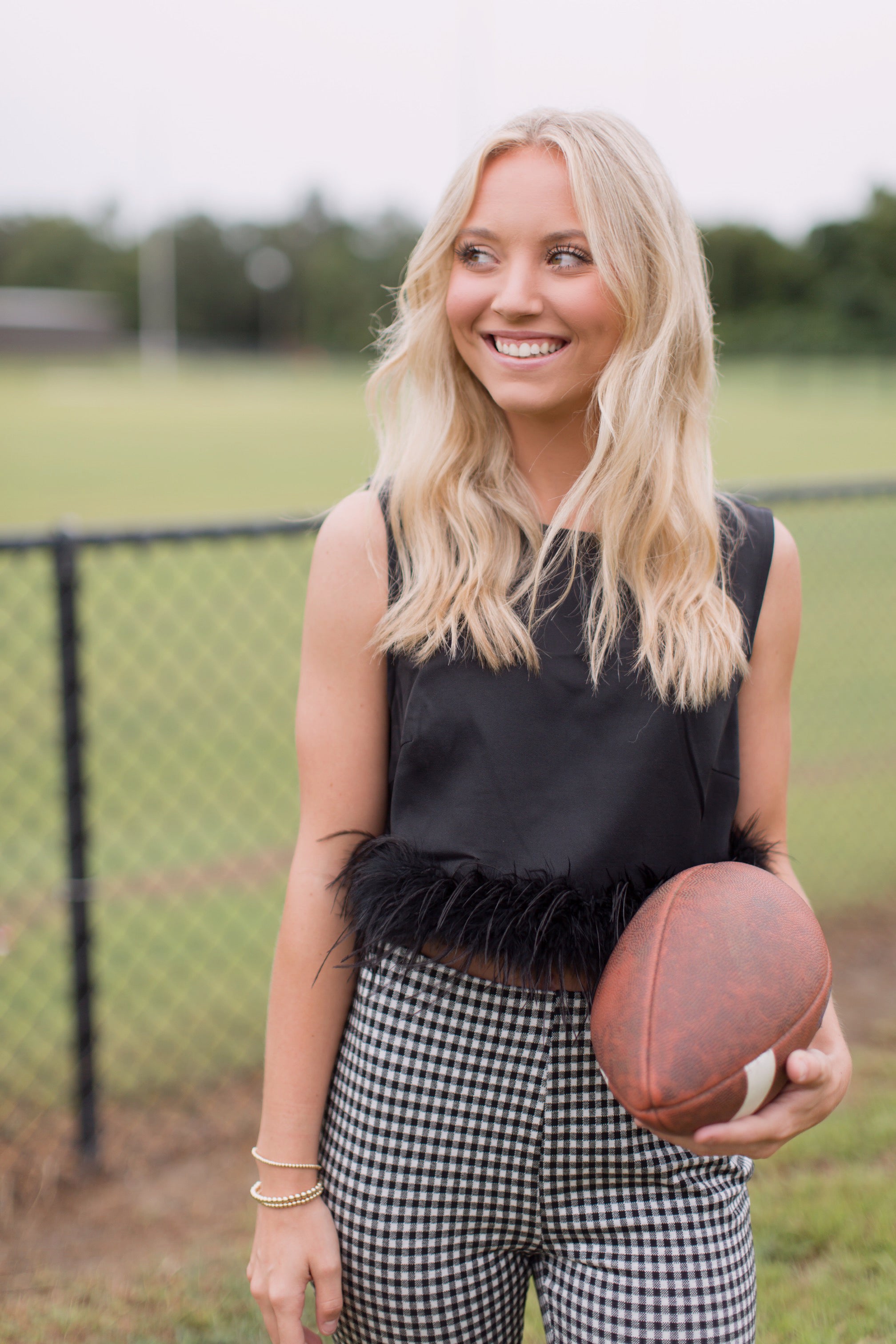 Flirt Feather Crop - Black