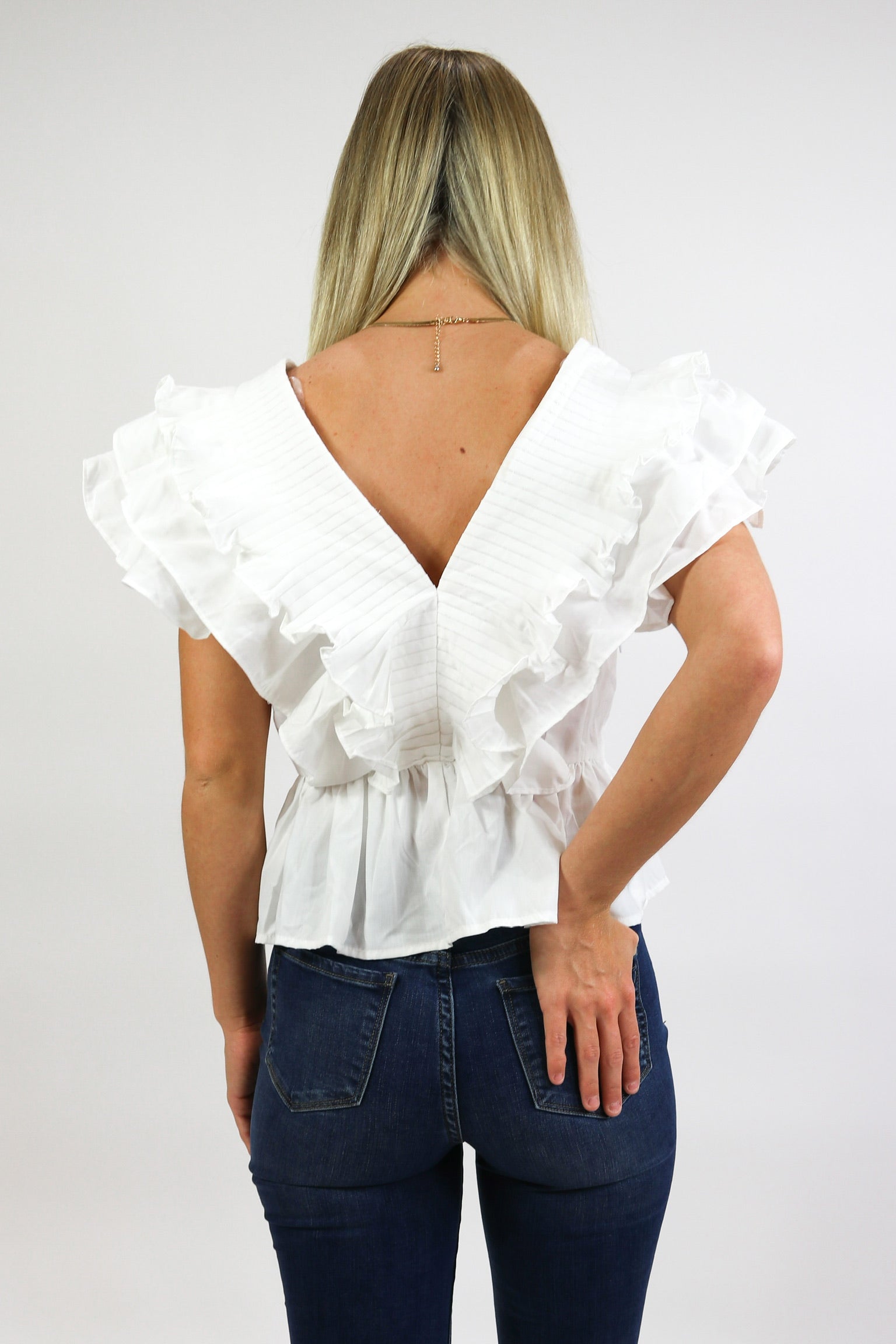 Bleached Ruffle Top