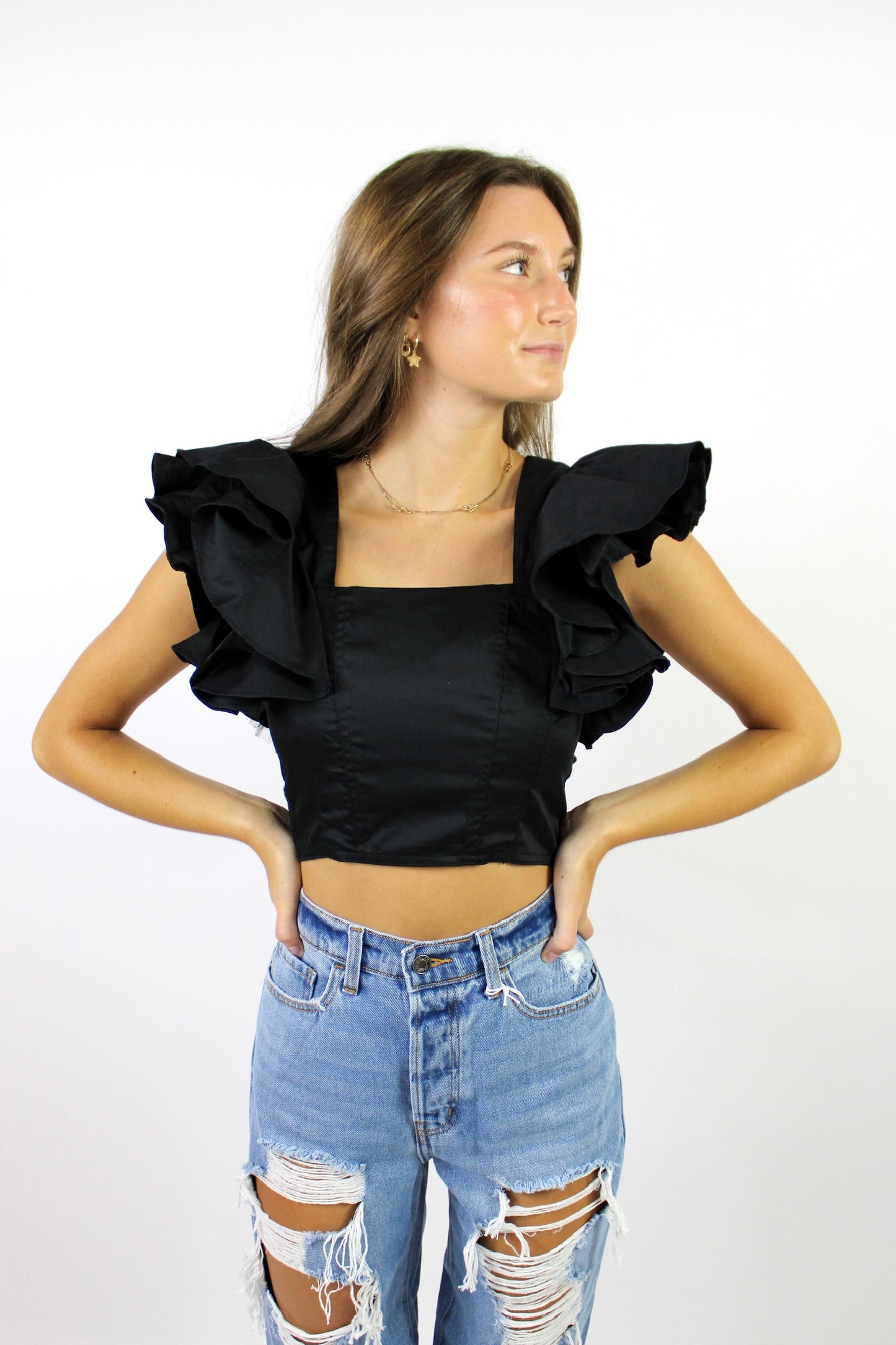 Let's Go To Brunch Ruffle Top