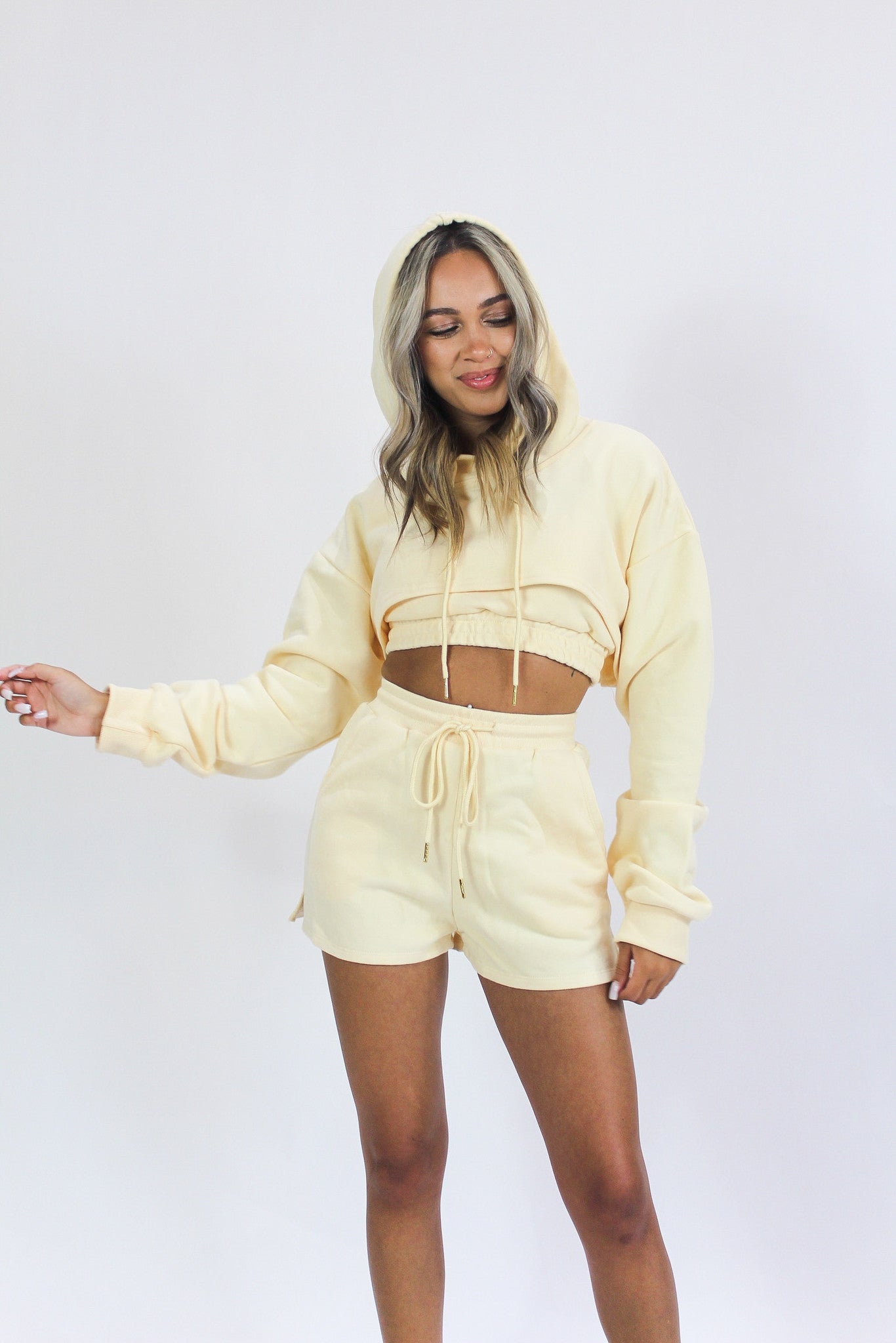 Vanilla Cropped Hoodie