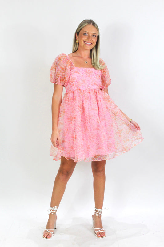 Rosy Pink Puffer Dress