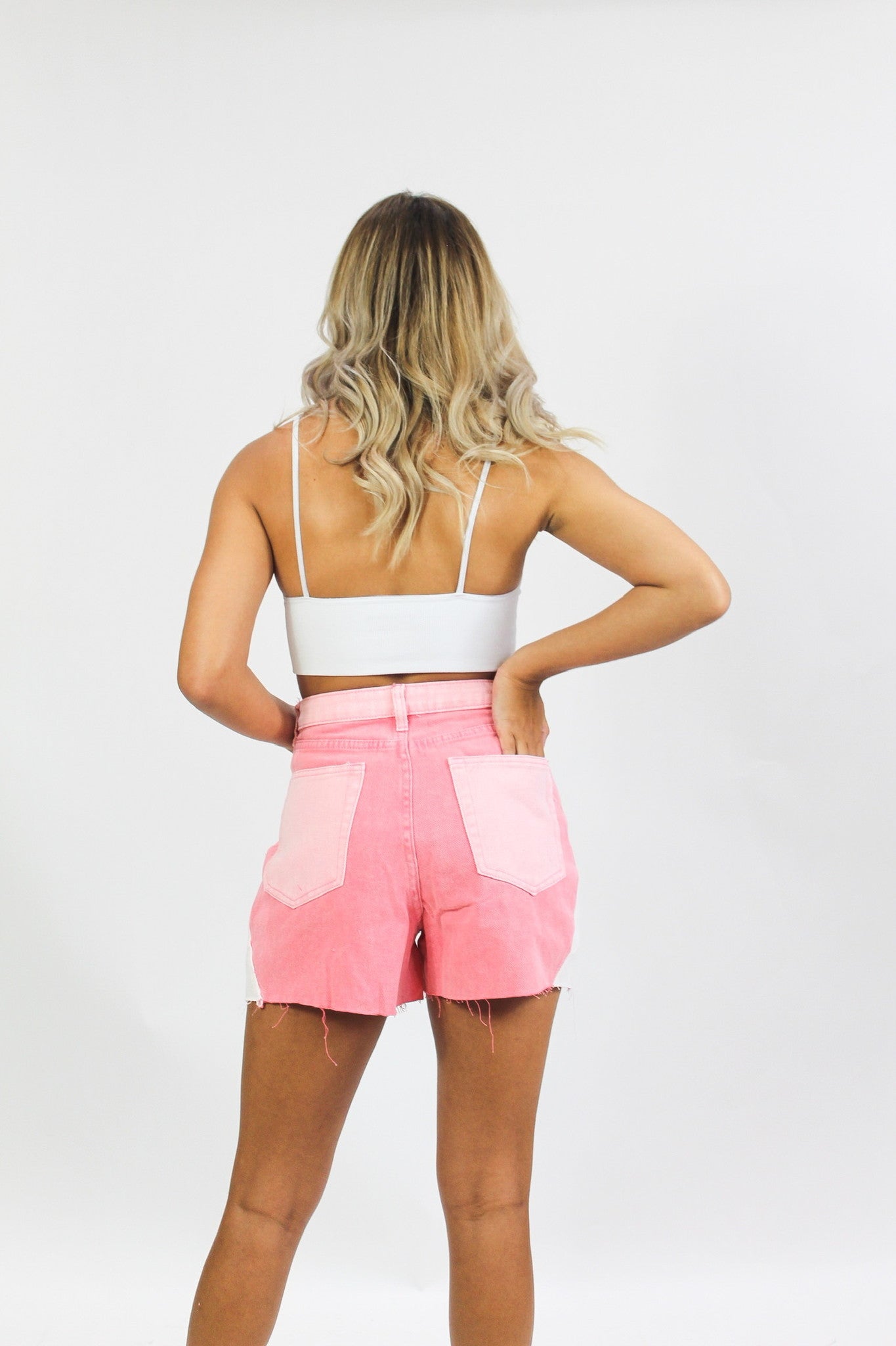 Break Up Pink Denim Shorts