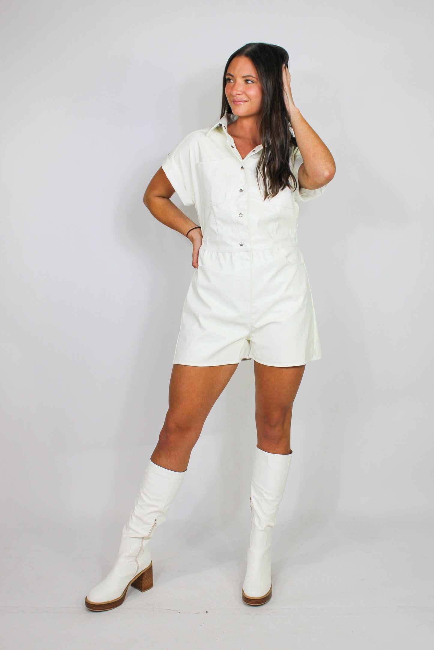 Miss Frost Leather Romper