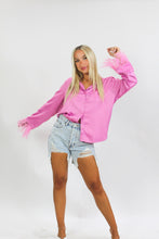Load image into Gallery viewer, Flirt Feather Blouse - Pink
