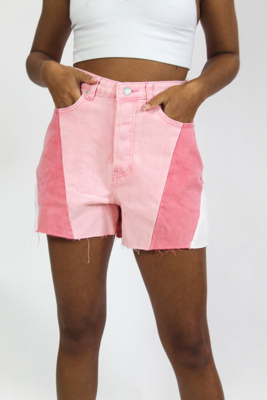 Break Up Pink Denim Shorts