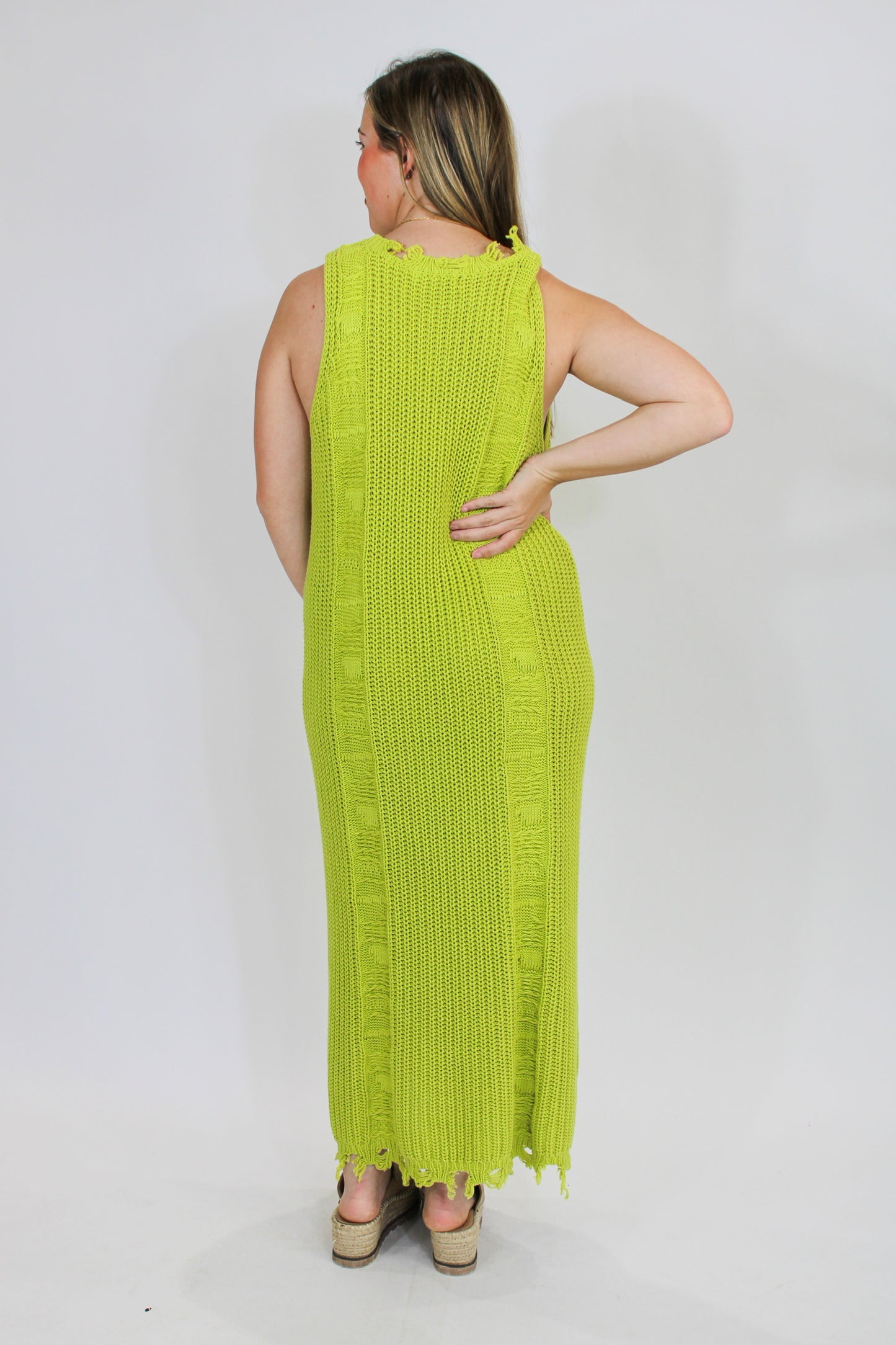 Knitted Lime Maxi