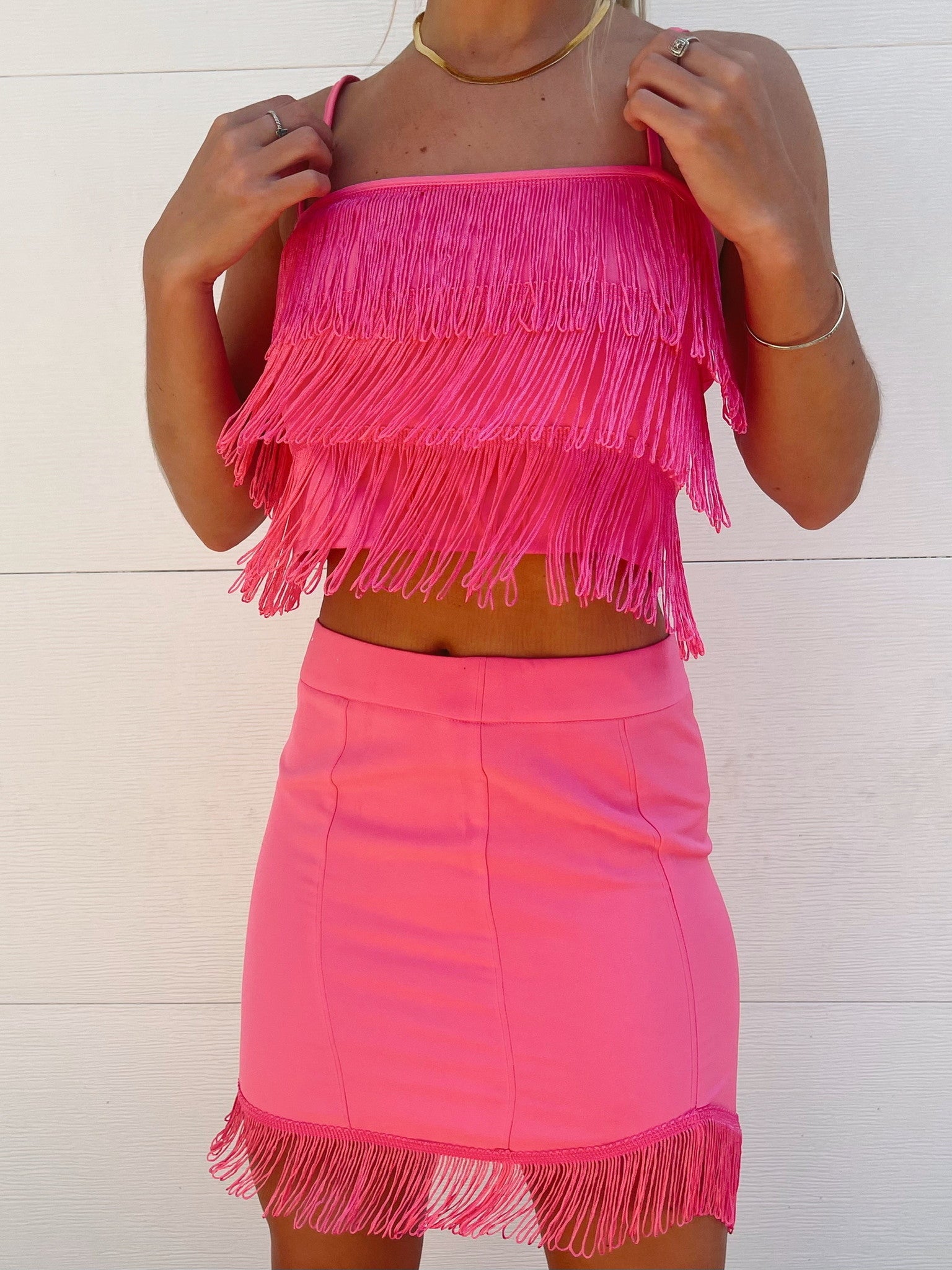 Just a Fling Fringe Set - Pink