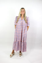 Load image into Gallery viewer, Blue Blush Gingham Midi
