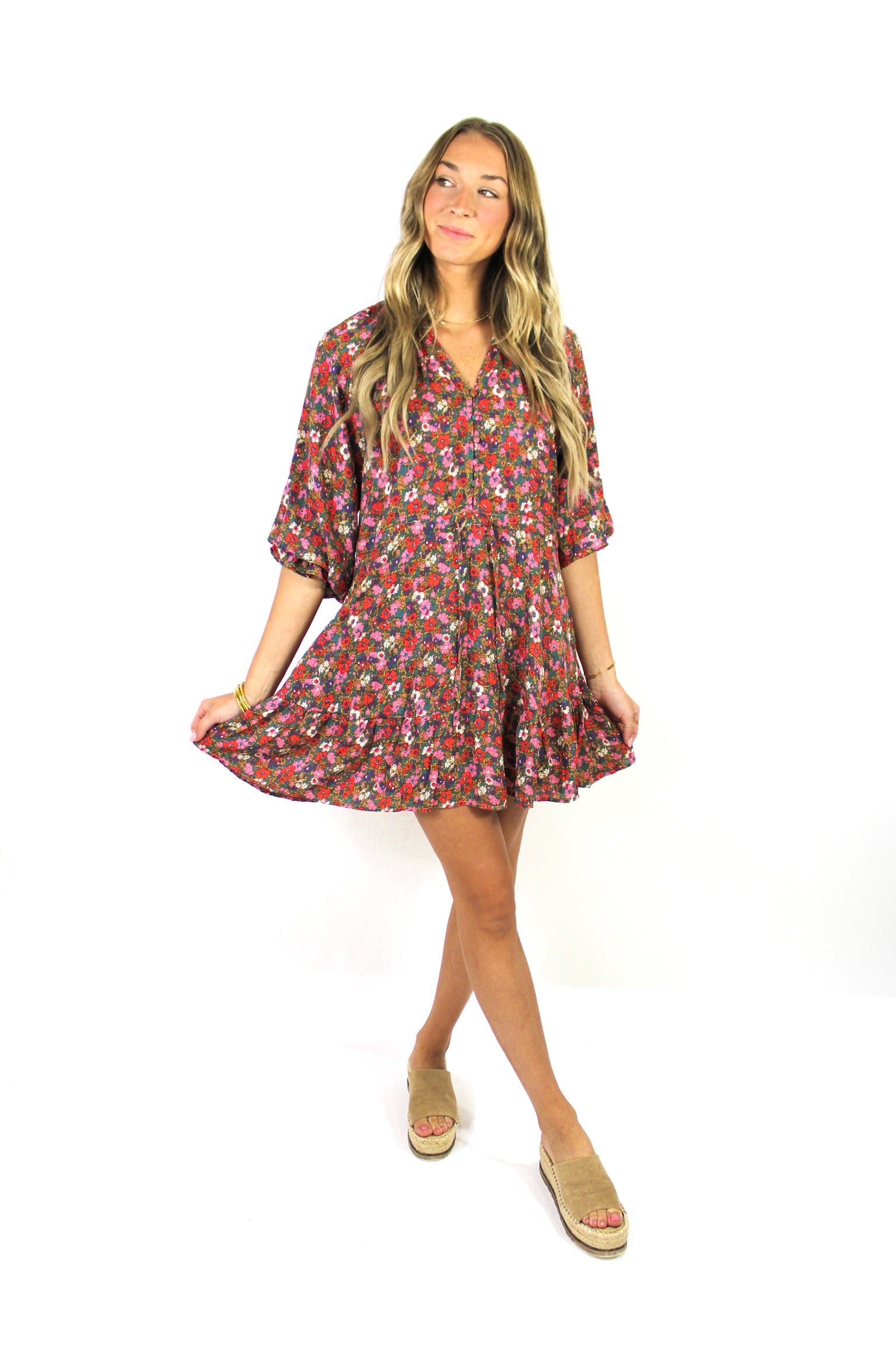 Flirty Floral Swing Dress