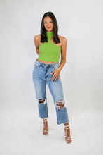 Load image into Gallery viewer, Green Knit High Neck Top
