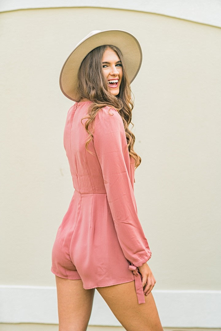 Burnt Rose Wrap Romper